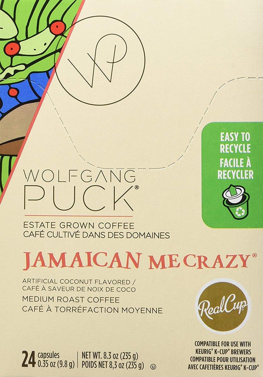 Wolfgang Puck Jamaican Me Crazy – Tazas individuales de café saborizado para Keurig, 24 unidades (paquete de 2)
