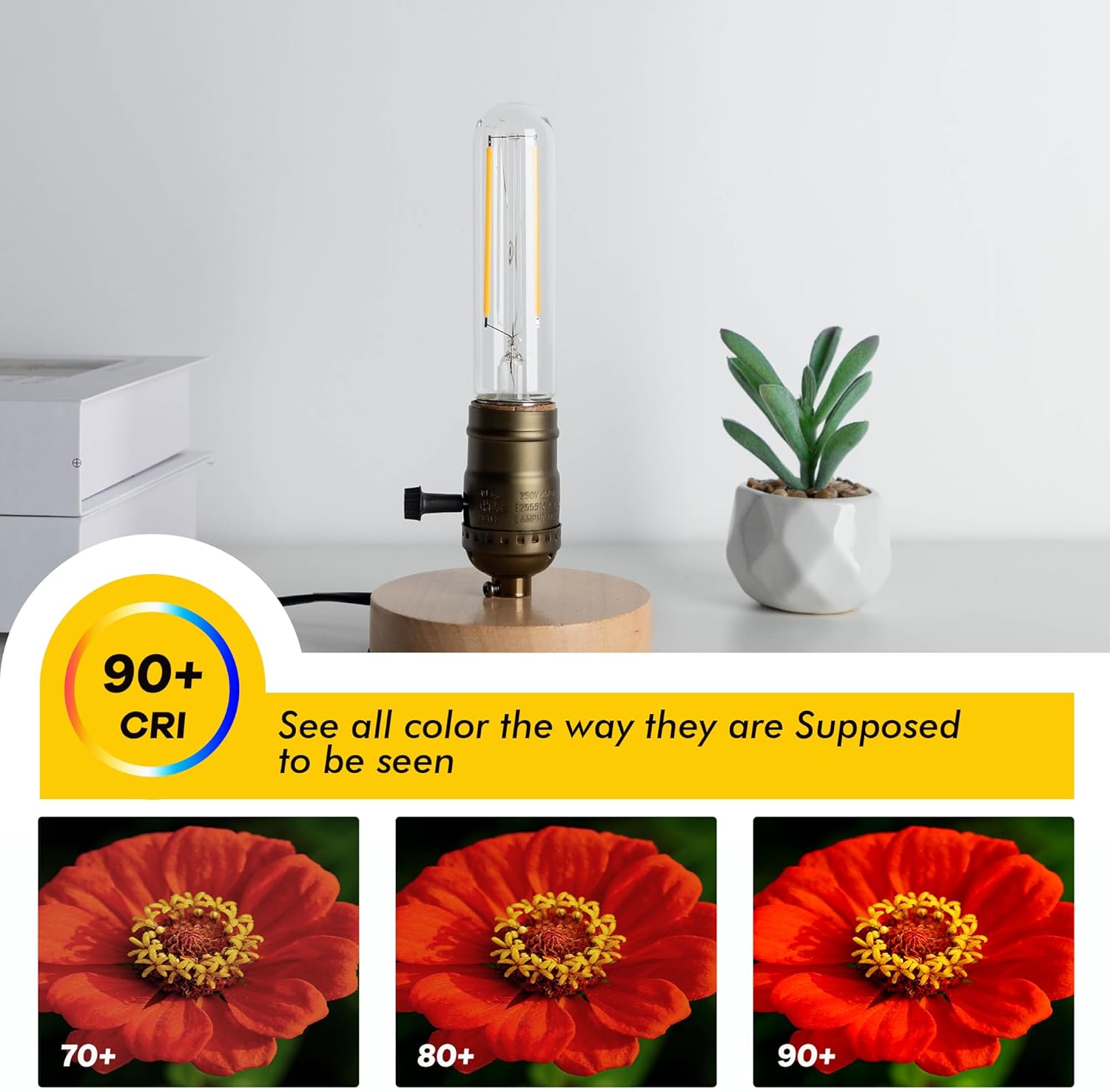 Bombillas tubulares LED E26 regulables de 40 vatios, 4.96 pulgadas T10 T30 4W 400 lúmenes, bombillas de filamento blanco cálido de 2700 K para