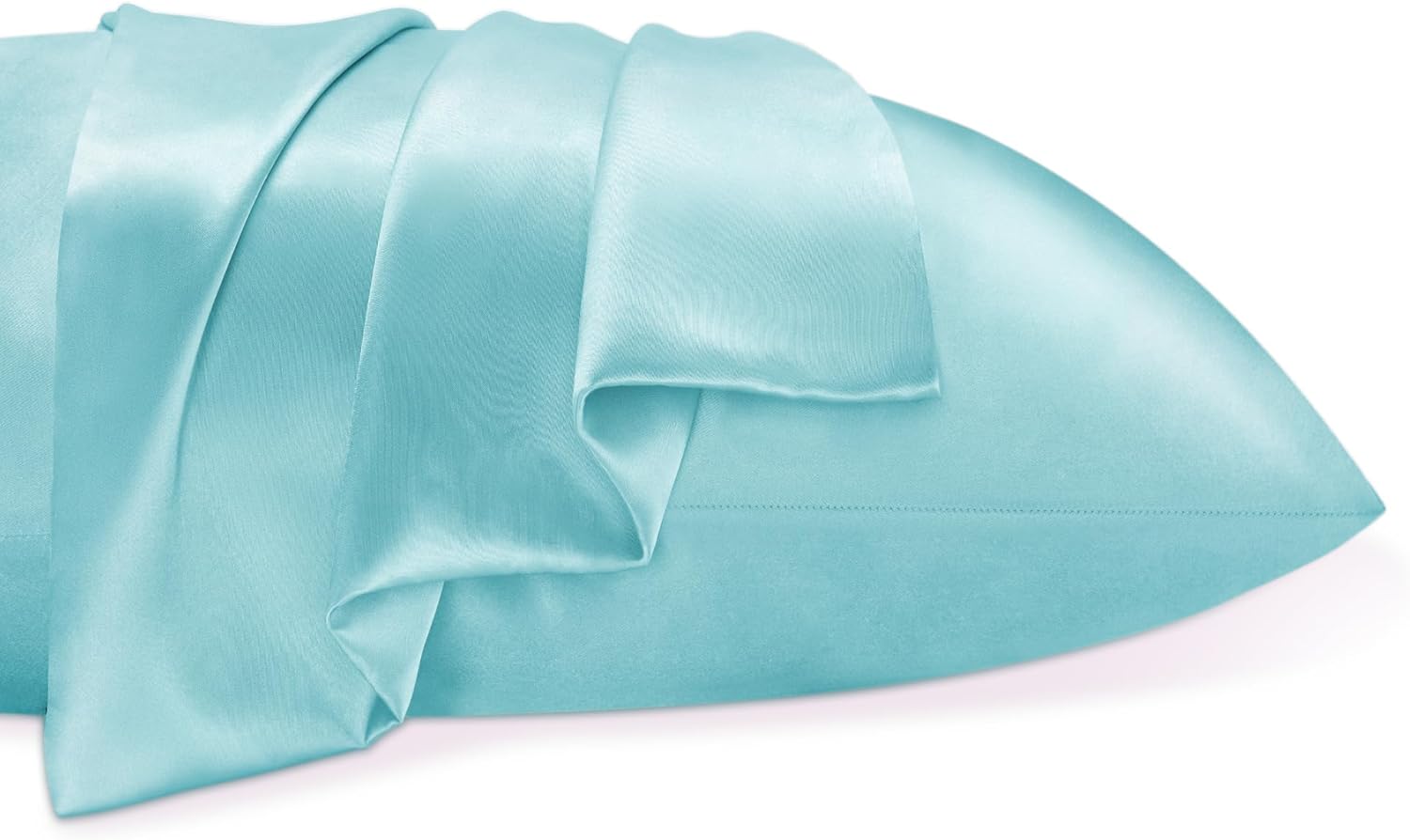 BEDELITE – Juego de 2 fundas de almohada de satén de tamaño Queen, ideales para el cabello y la piel, supersuaves y sedosas, color azul, con cierre