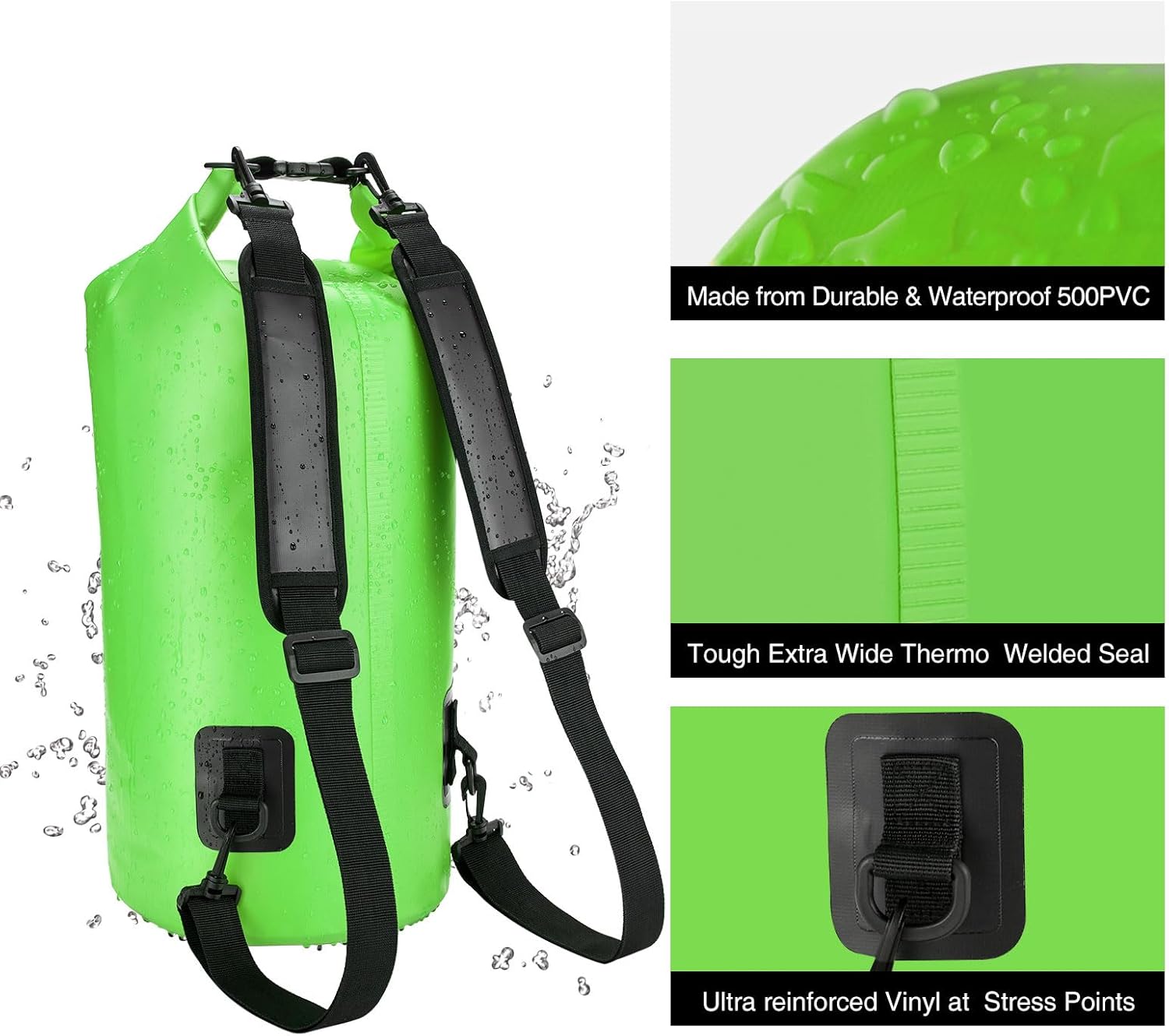 Piscifun – Mochila seca flotante e impermeable, 510203040 L, con funda impermeable para teléfono, para kayak, canotaje, surf, rafting y pesca