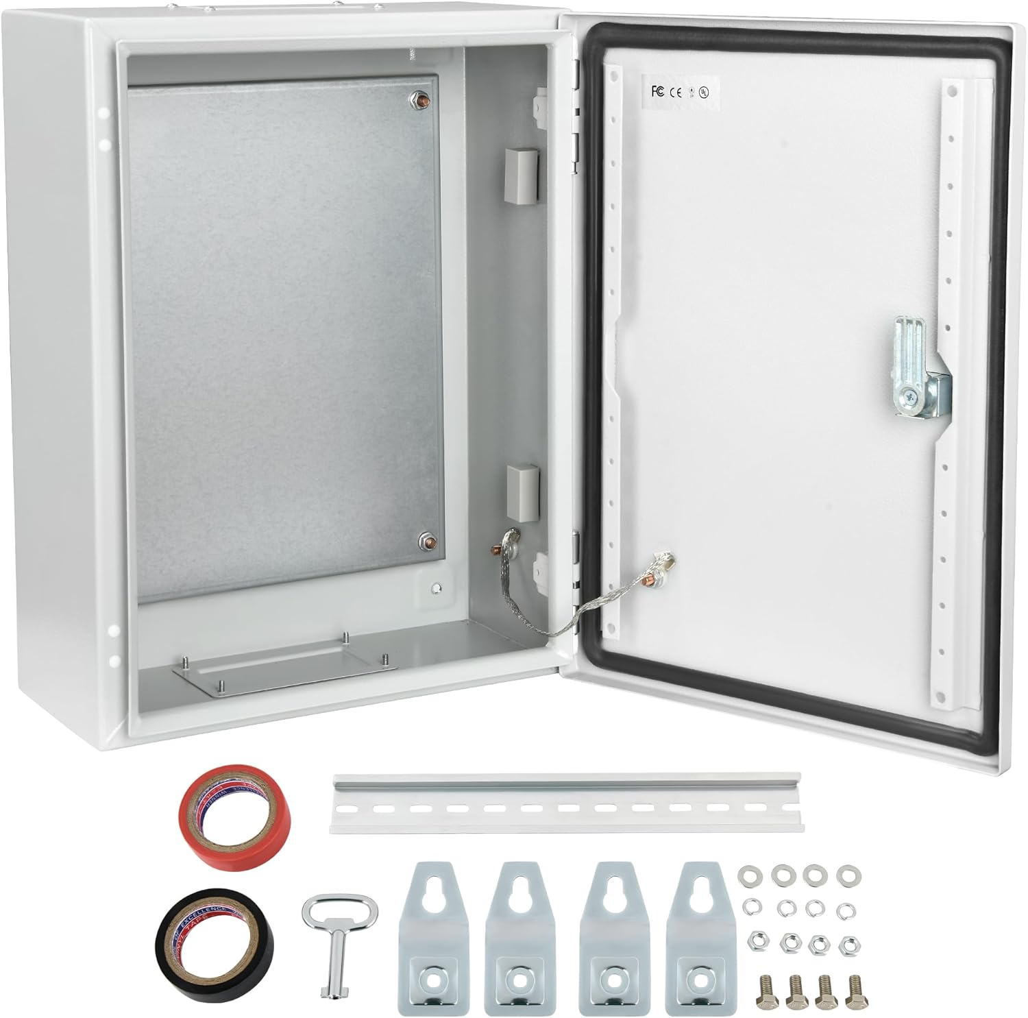 YITAHOME Caja eléctrica NEMA 4X, 16 × 12 × 8 ” Caja eléctrica al aire libre certificada UL, IP66 resistente al agua a prueba de polvo, acero