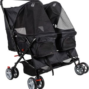 Cochecito de mascota plegable doble perro gato carro de viaje, varios colores Cochecito de mascota plegable doble perro gato carro de viaje, varios colores