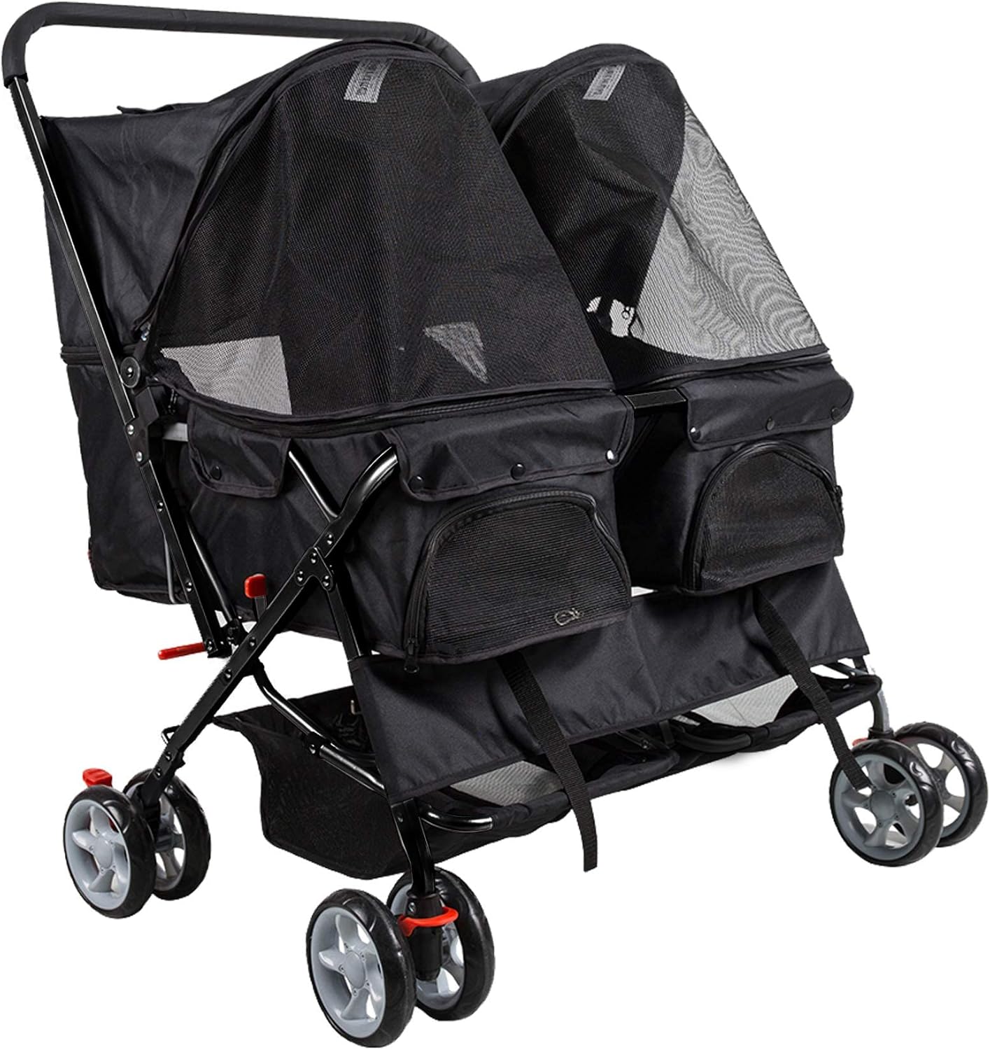 Cochecito de mascota plegable doble perro gato carro de viaje, varios colores