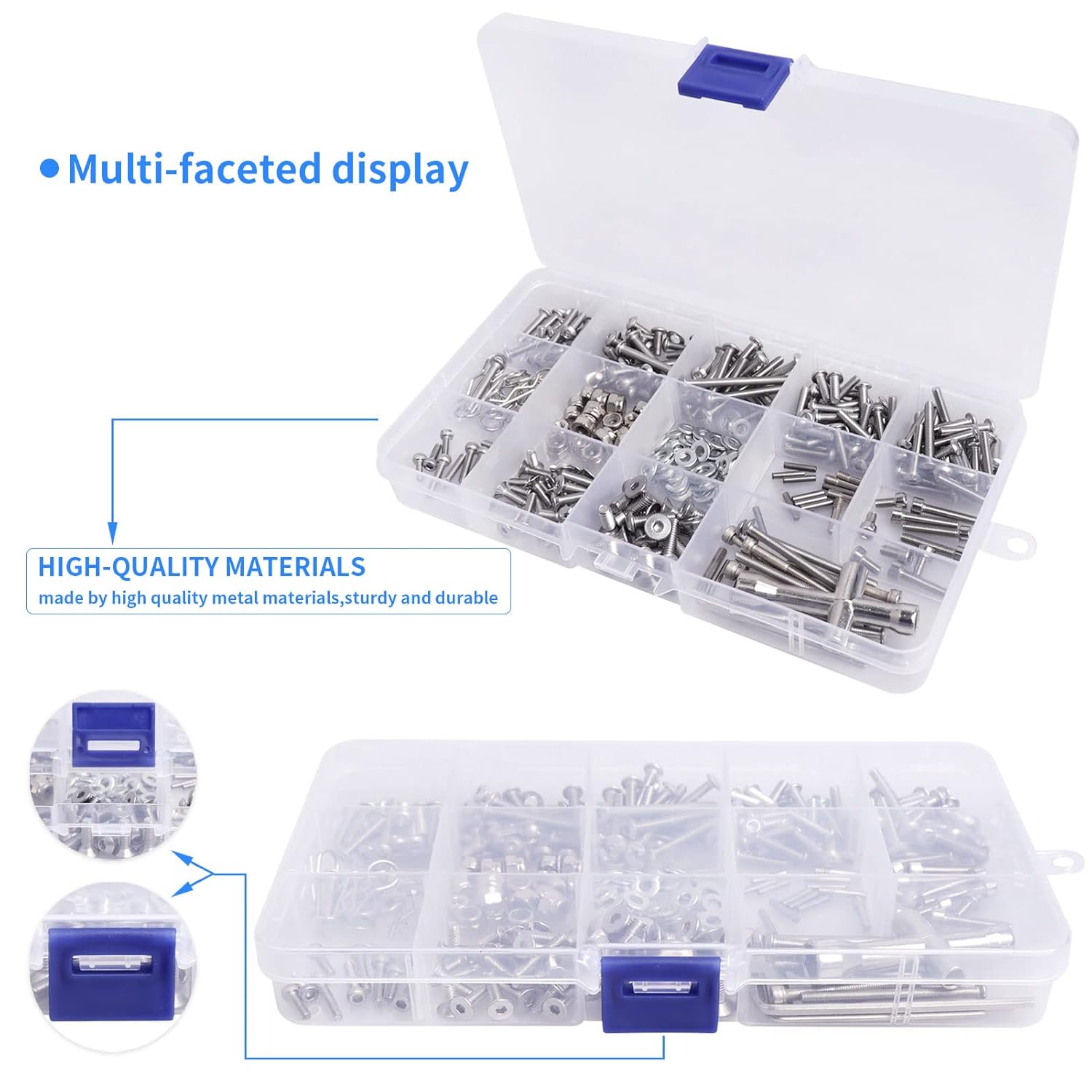 Kit de tornillos RC M2.5 M3 M4, arandelas, tuercas de bloqueo, clips de cuerpo, pasadores de rueda, llave cruzada, cierre de hardware para 110