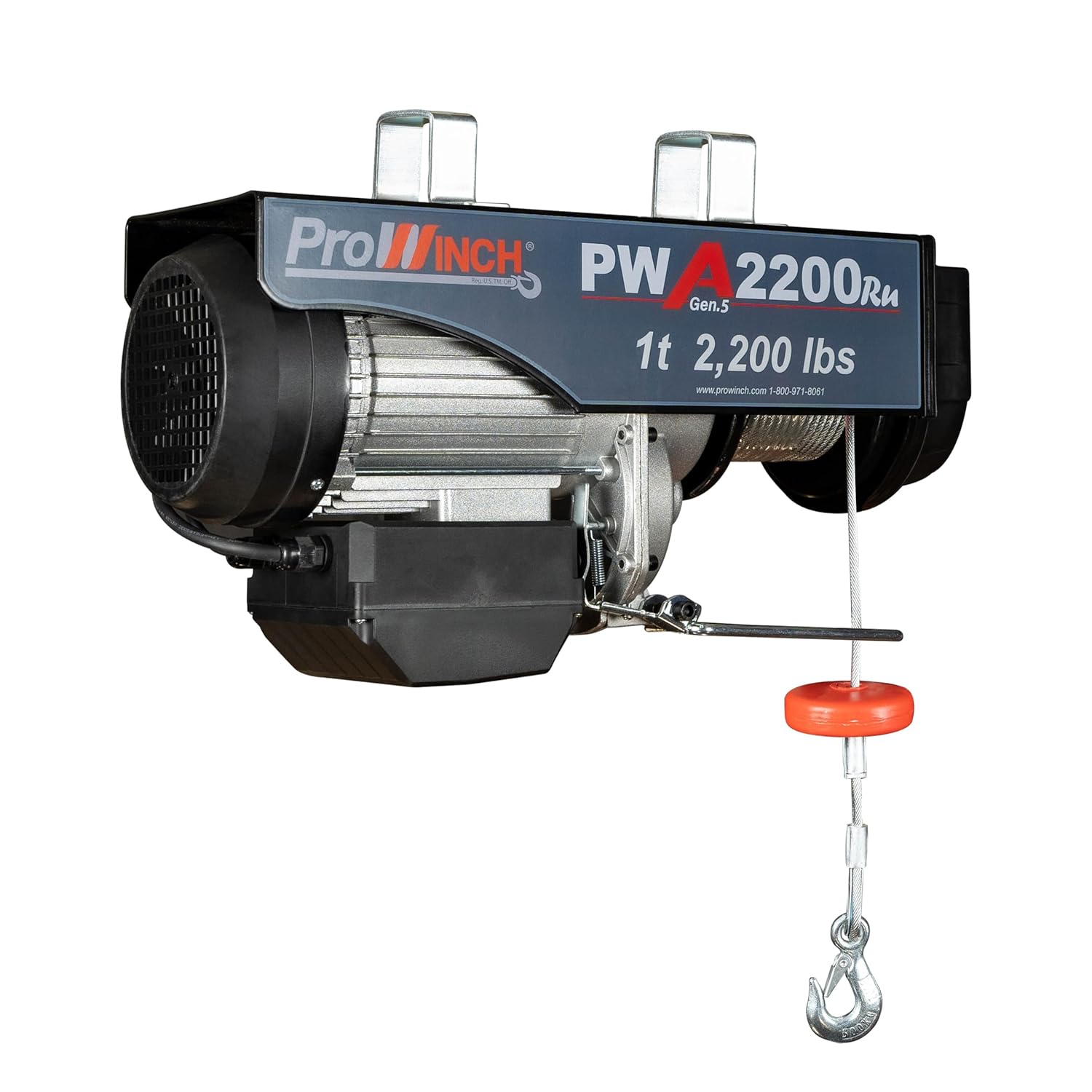 Prowinch Alzamiento eléctrico de cuerda de alambre de 1 tonelada Grúa de capacidad de carga de 2000 libras con sistema de control remoto inalámbrico