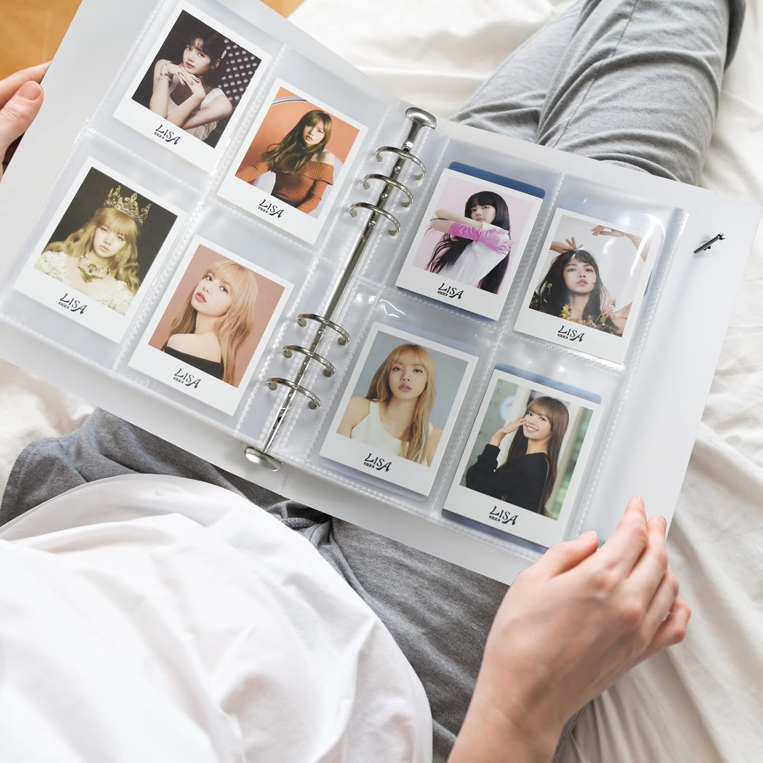 Kpop – Carpeta para tarjetas fotográficas A5, carpeta de tarjetas fotográficas Kpop, 6 anillas, protectores de tarjetas, páginas pequeñas, libro de