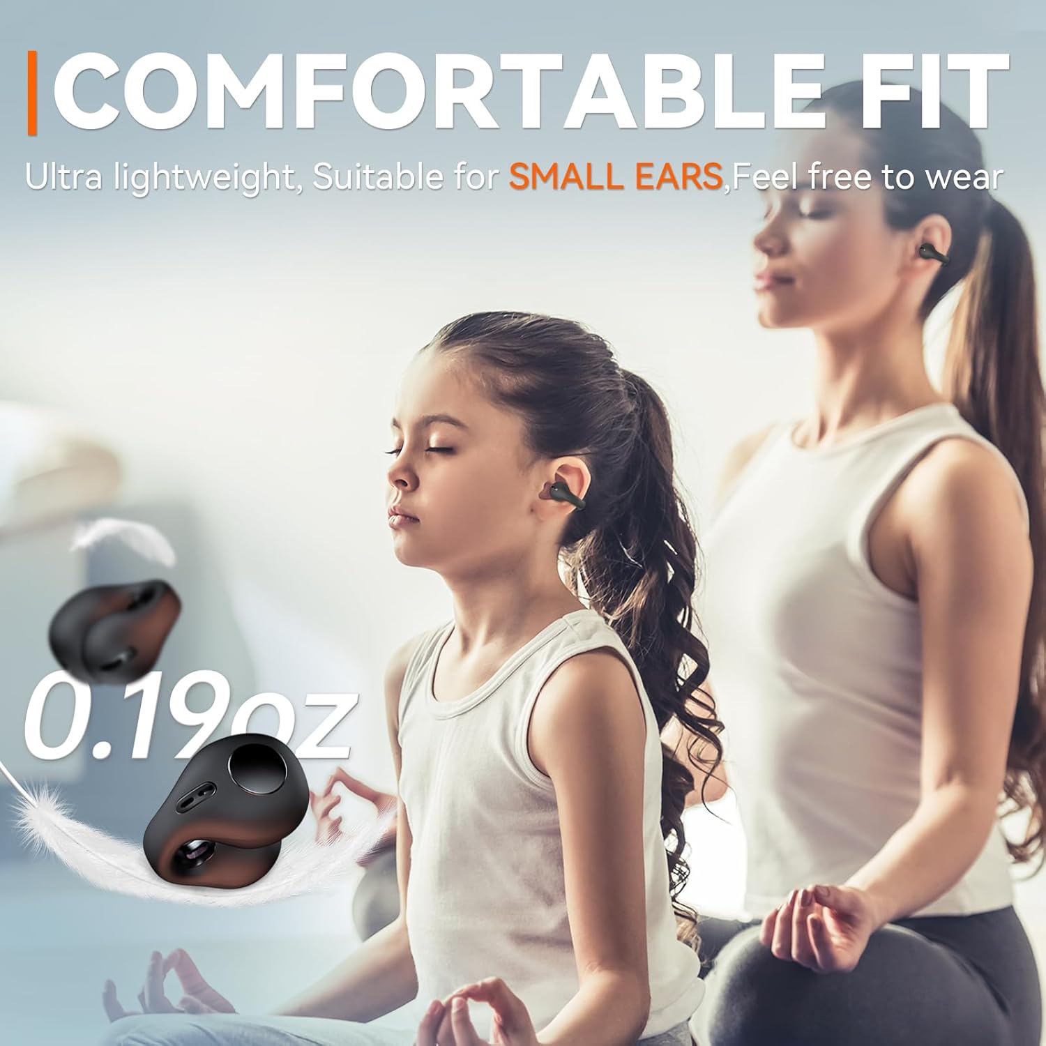 Clips para los oídos, auriculares de conducción ósea para canales auditivos pequeños, auriculares abiertos Bluetooth con ganchos para los oídos,