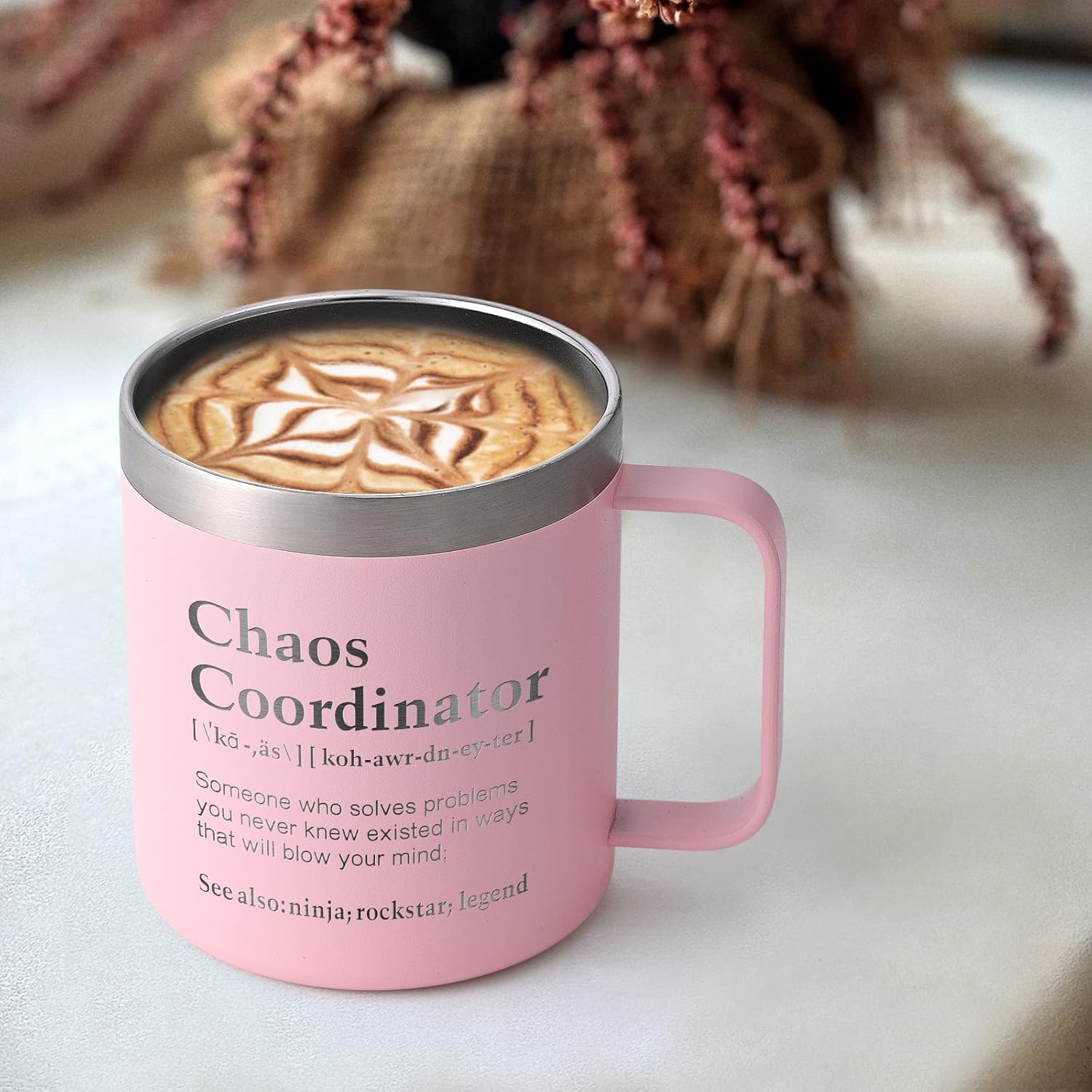 GINGPROUS Chaos Coordinator Gifts – Taza de café aislada, idea de regalo única de oficina para compañeras de trabajo, jefas, mujeres, regalos de