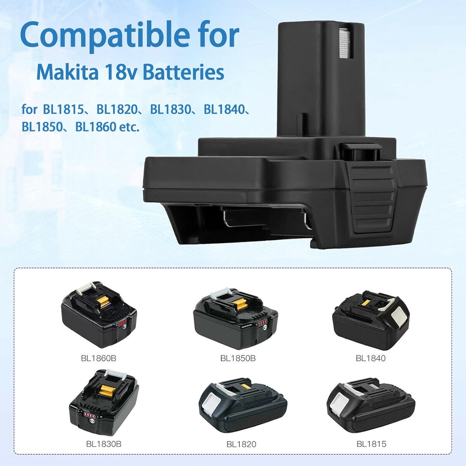 Convertidor MT20RNL para adaptador de batería Makita a Ryobi, conversión para batería Makita de 18 V a baterías de litio Ryobi 18 V One+ Plus, uso