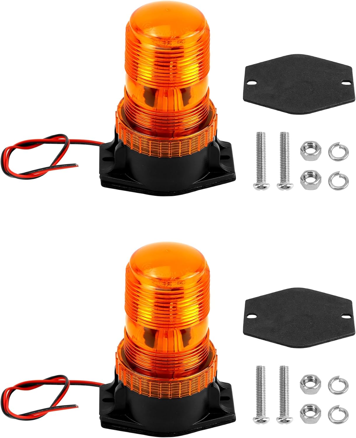QWORK Luces estroboscópicas LED ámbar, luces intermitentes de emergencia de advertencia para camiones, automóviles, autobús, tractores,