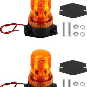 QWORK Luces estroboscópicas LED ámbar, luces intermitentes de emergencia de advertencia para camiones, automóviles, autobús, tractores, QWORK Luces estroboscópicas LED ámbar, luces intermitentes de emergencia de advertencia para camiones, automóviles, autobús, tractores,