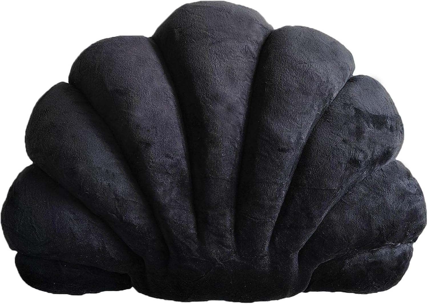 YRXRUS Almohada de concha, almohada negra con forma de concha de mar, almohada en forma de concha de patio, serie Accent Ocean, cojín de terciopelo