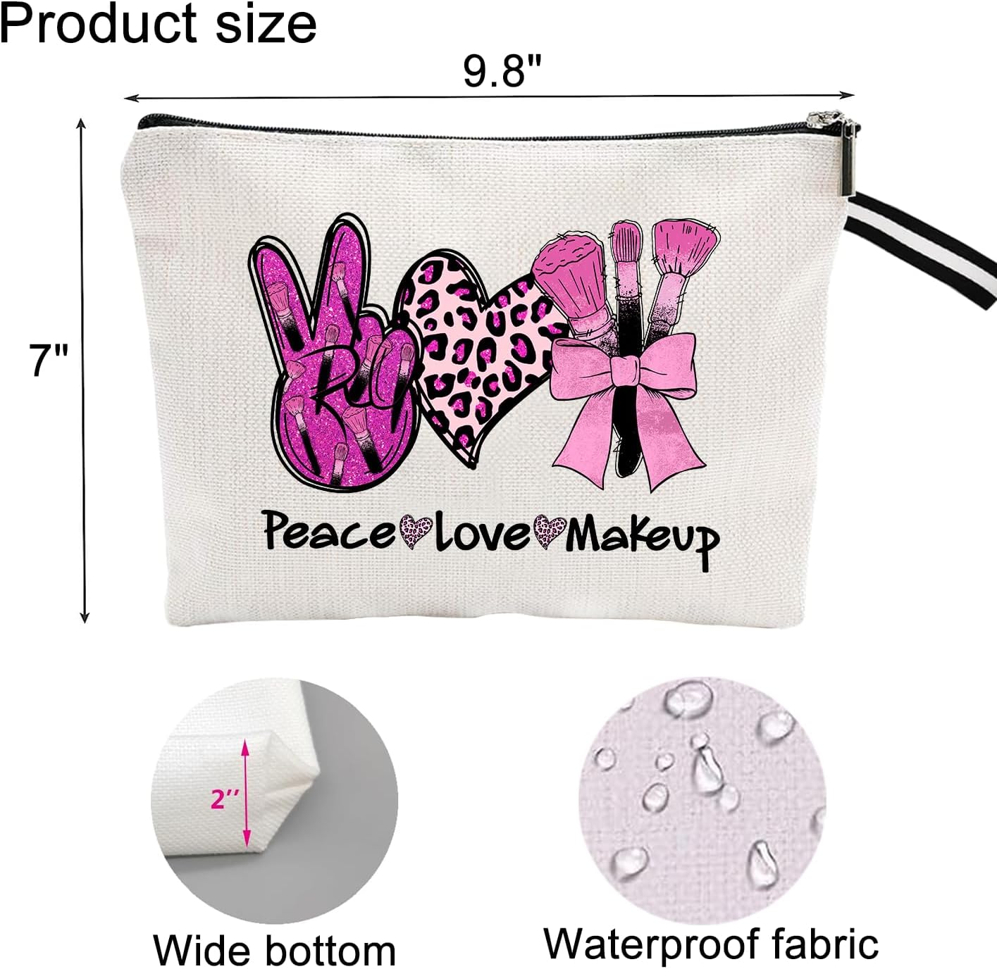 WLWLGLUCK Bolsa de maquillaje inspirada para mujer, bonita bolsa de cosméticos para amigos y familia, bolsa de aseo de viaje, bolsa de cosméticos