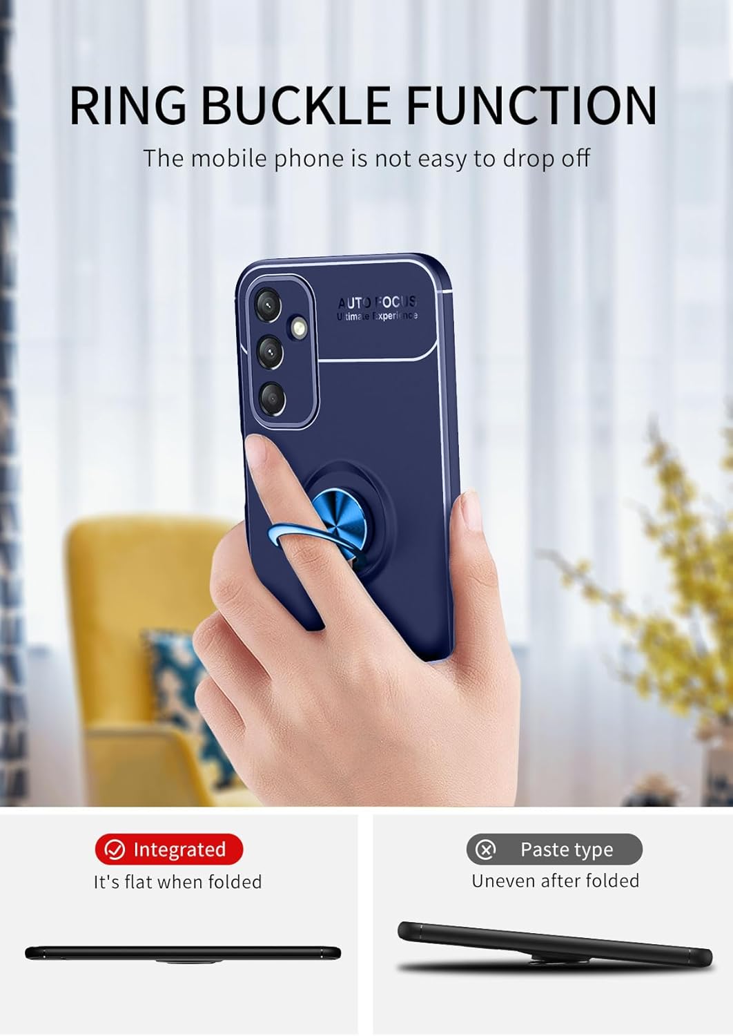 Asuwish Funda de teléfono para Samsung Galaxy A24 4G5G con protector de pantalla de vidrio templado y accesorios para celda, soporte de anillo