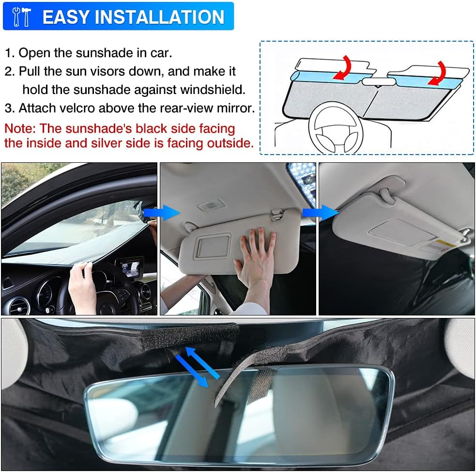 T TGBROS Ajuste personalizado para parasol de parabrisas Toyota RAV4 2019-2023 2019 – 2023, protector solar plegable, cubierta de poliéster