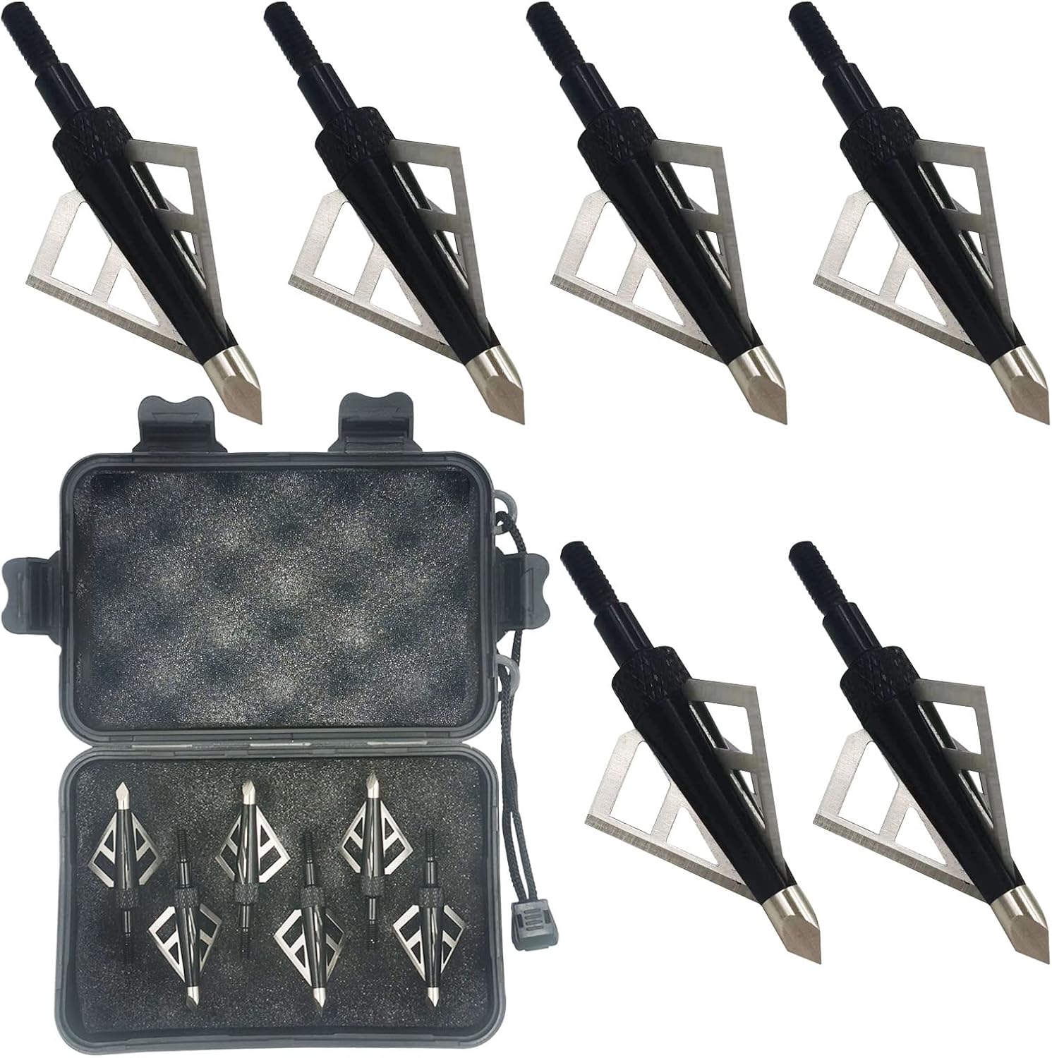 ArcheryBroadhead Caza Broadheads100Grains Arrow atornillar Arco3BladesHuntingHeadsArrowTips Compatible conBallesta y CompoundBowCamouflage Colores