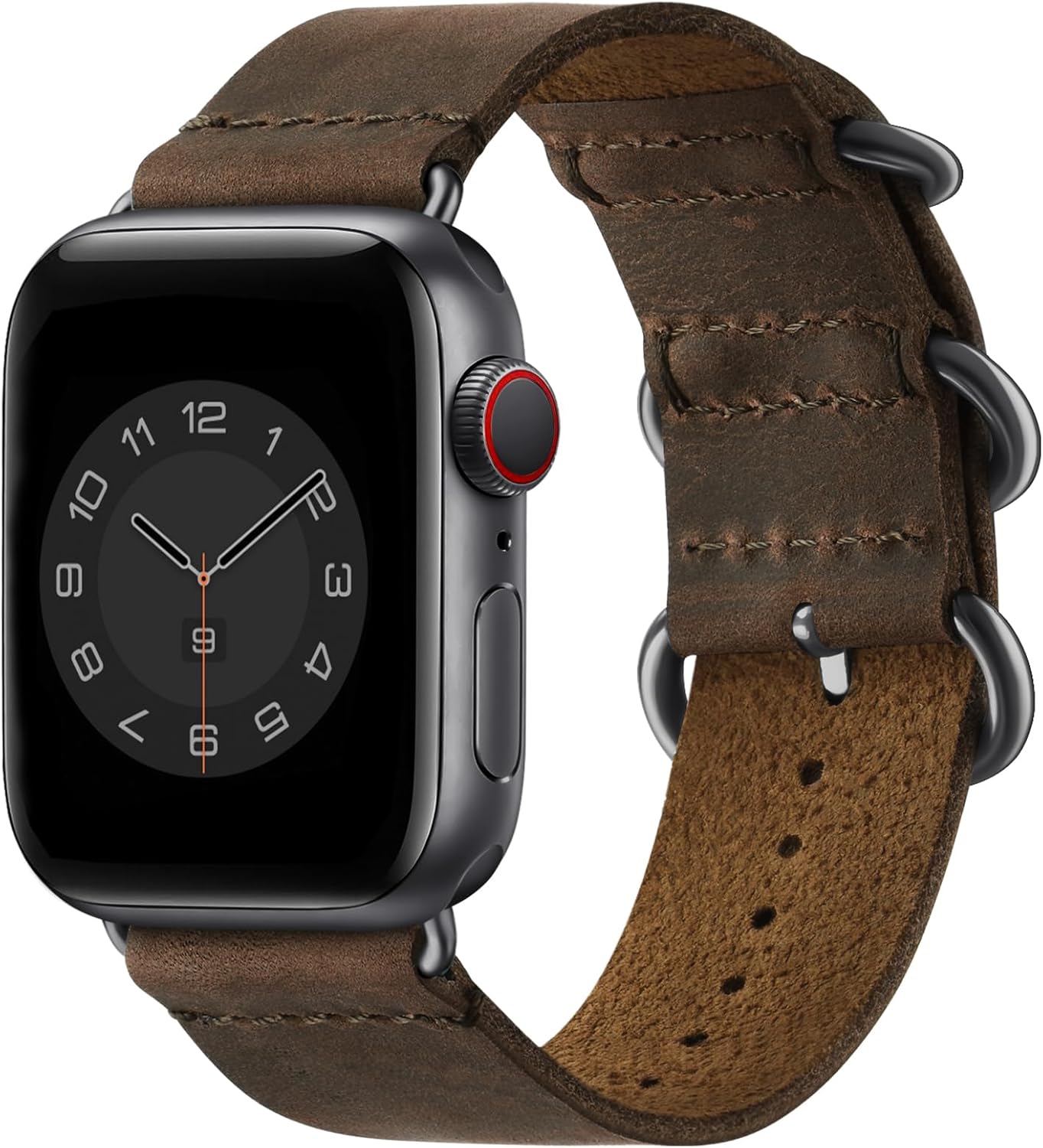 Correas de cuero vintage compatibles con Apple Watch Band 1.496 in 1.575 in 1.614 in 1.654 in 1.732 in 1.772 in 1.929 in, correa de cuero genuino