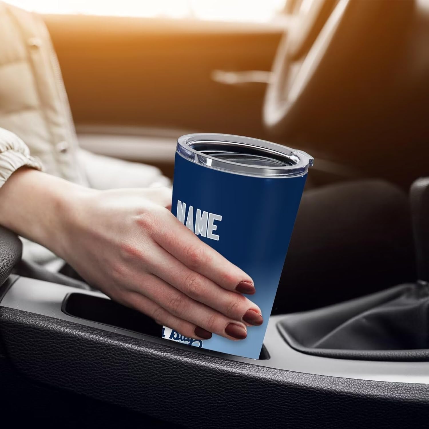 Vasos de béisbol personalizados, taza de café aislada personalizada, taza de viaje de acero inoxidable, añade cualquier número de nombre con tapa,