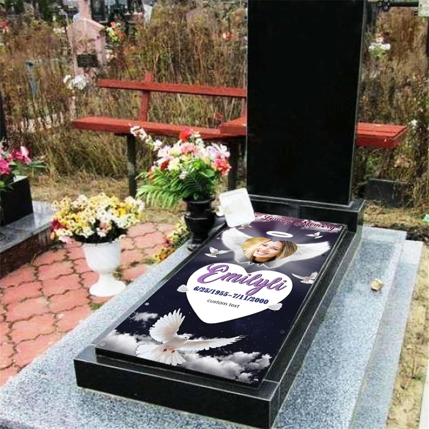 Manta personalizada con foto conmemorativa con tumba, manta de cielo en memoria amorosa, manta para tumba de pérdida de familiatumba, manta para
