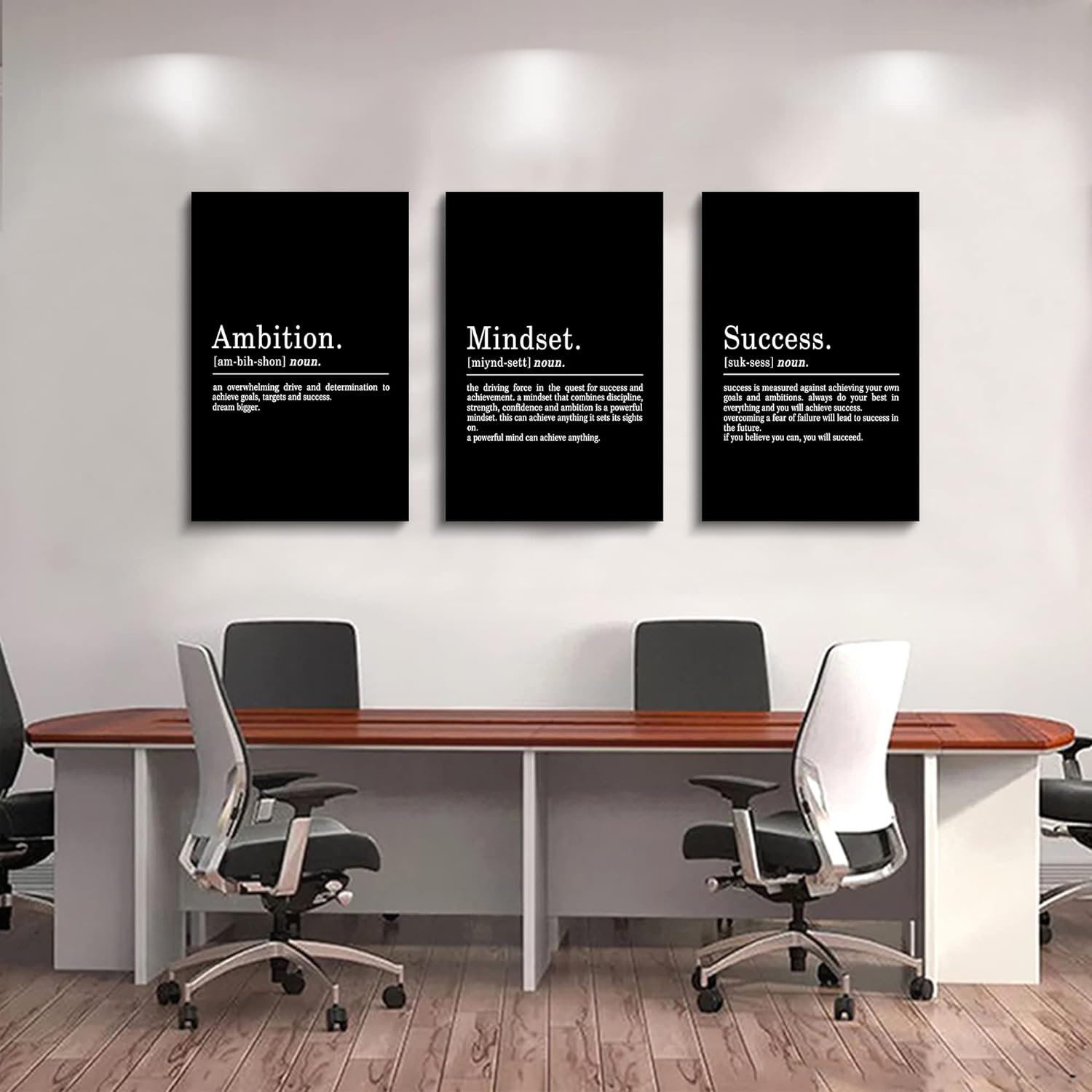 Arte de pared EPHANY ART – Lienzo inspirador, impresiones de citas sobre mentalidad, éxito y ambición, arte de pared grande y negro, motivacional,
