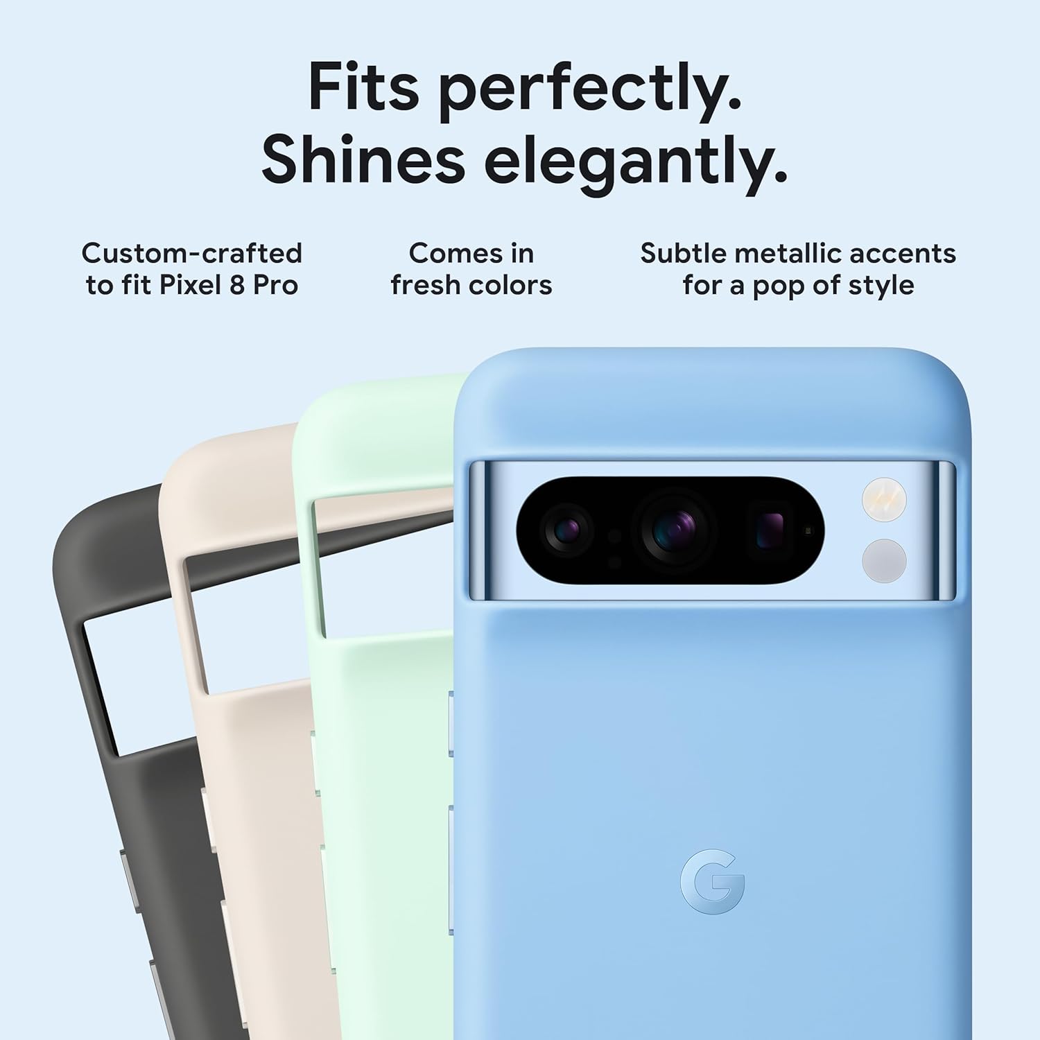 Google Funda Pixel 8 Pro – Protección duradera – Silicona resistente a las manchas – Funda para teléfono Android – Menta