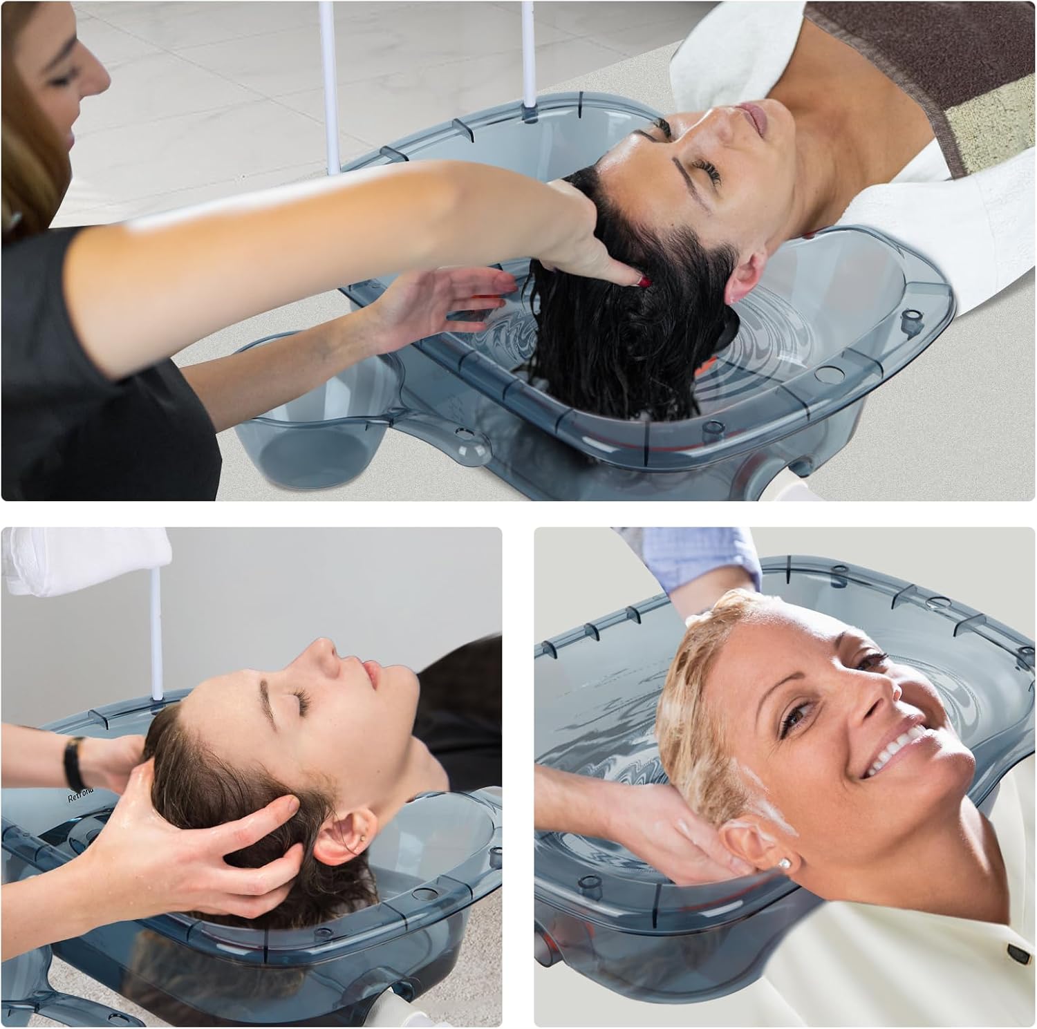 Lavabo de lavado de cabello para postrado en cama – Cuenco de champú portátil y lavabo en casa para ancianos – Bandeja de lavado de cabello para