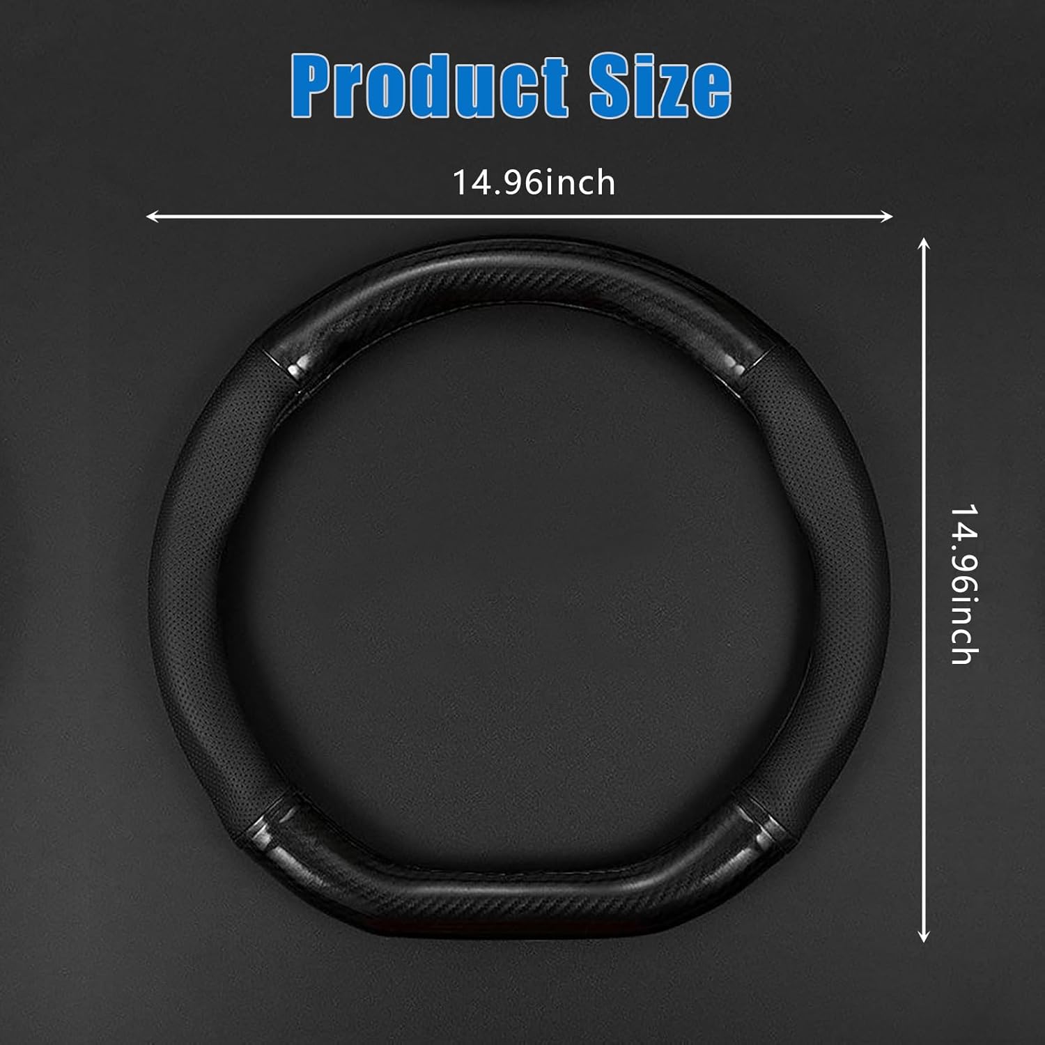gunhunt 1 funda transpirable para volante de automóvil, protector antideslizante de fibra de carbono, funda para volante resistente al desgaste,
