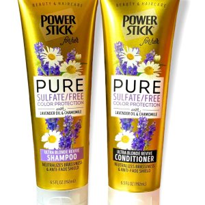 Champú y acondicionador Pure Revive sin sulfato Ultra Blonde de 6.5 onzas, protección del color con aceite de lavanda y manzanilla Champú y acondicionador Pure Revive sin sulfato Ultra Blonde de 6.5 onzas, protección del color con aceite de lavanda y manzanilla
