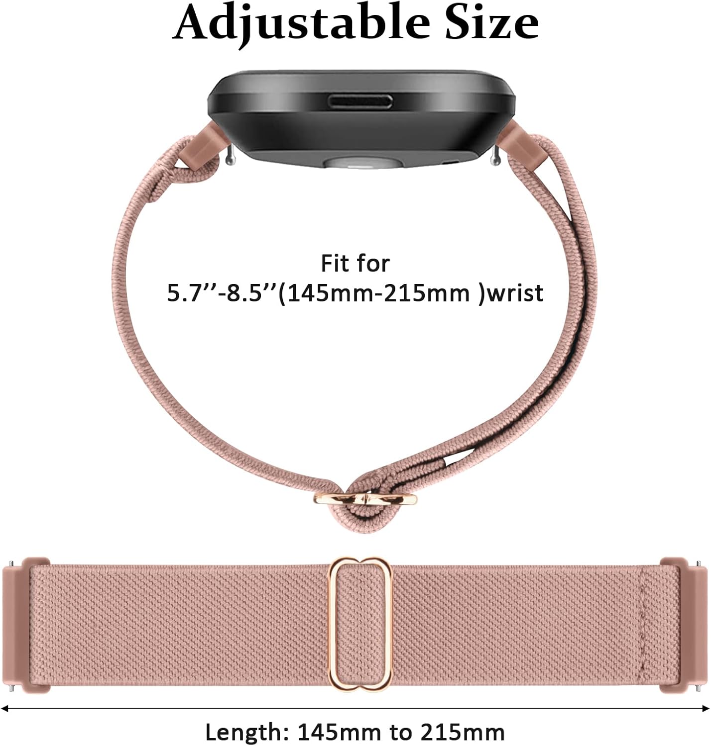 AK Banda elástica compatible con Fitbit Versa 2 BandasFitbit Versa Bandas para mujeres y hombres, correas de nailon elásticas suaves ajustables para