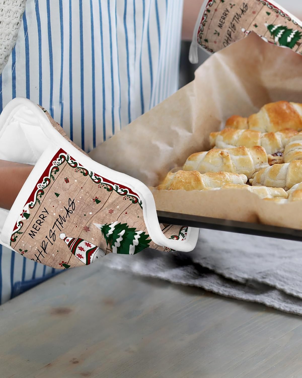 Winter Snowman – Juego de 2 agarraderas para cocina, antideslizante y aislante de calor, juego de agarraderas de tela de toalla con bolsillo,