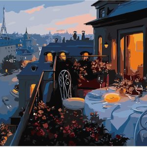 QUITEDEW Pintura por números para adultos, restaurante, escenario nocturno, pintura por números, kits de pintura de paisaje por números, adecuados QUITEDEW Pintura por números para adultos, restaurante, escenario nocturno, pintura por números, kits de pintura de paisaje por números, adecuados