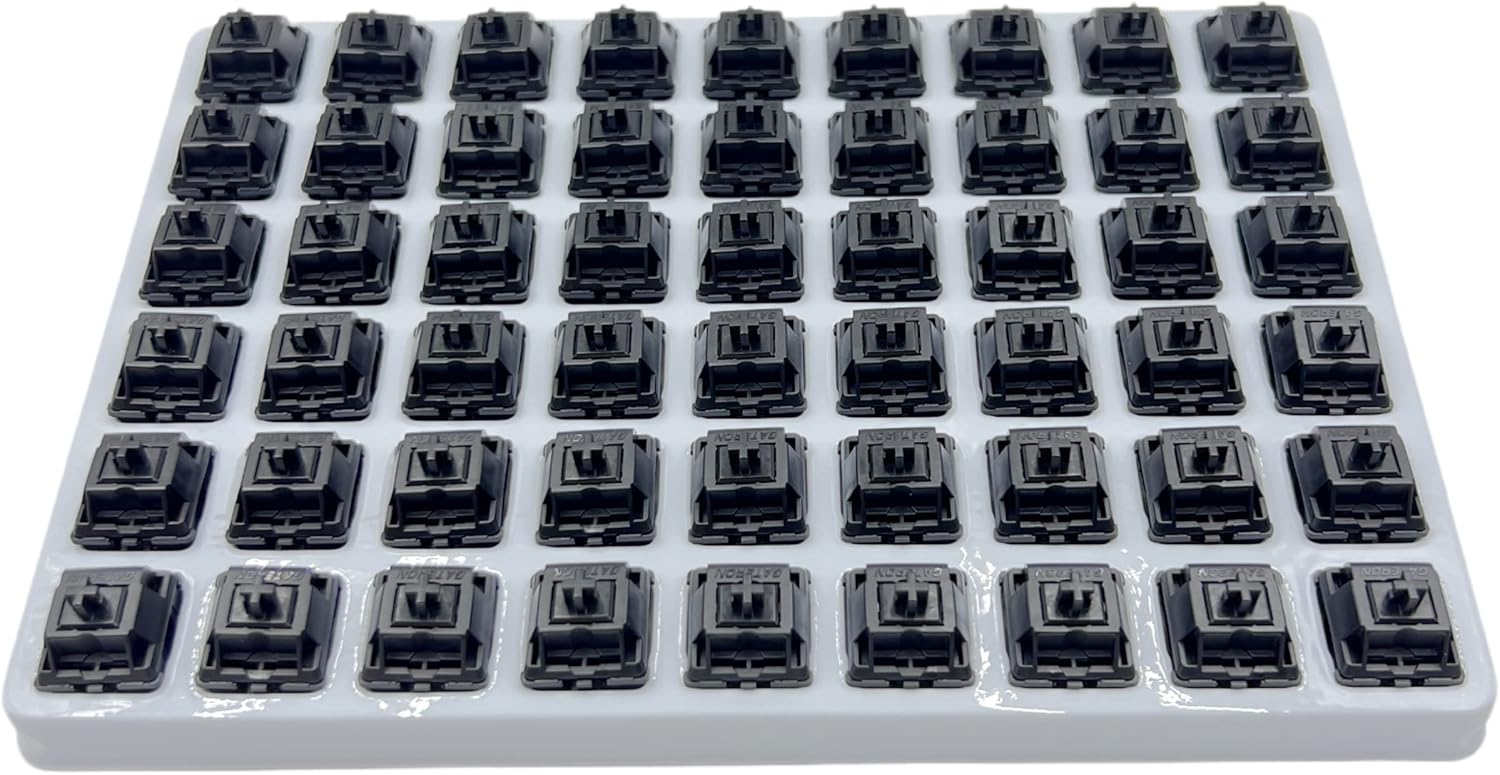 GATERON Oil King V2 Interruptores de teclado prelubricados, interruptores lineales negros de 5 pines de 55 gf compatibles con teclado mecánico MX