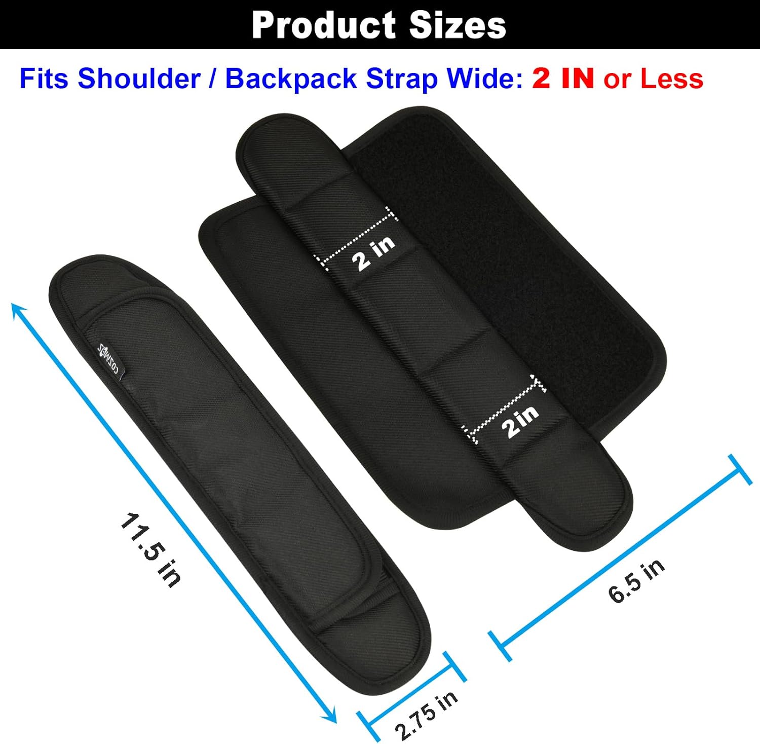 Cosmos 2 correas de hombro para mochila, almohadillas universales de repuesto para bolsa de laptop, bolsa de mensajero, bolsa de viaje, bolsa de