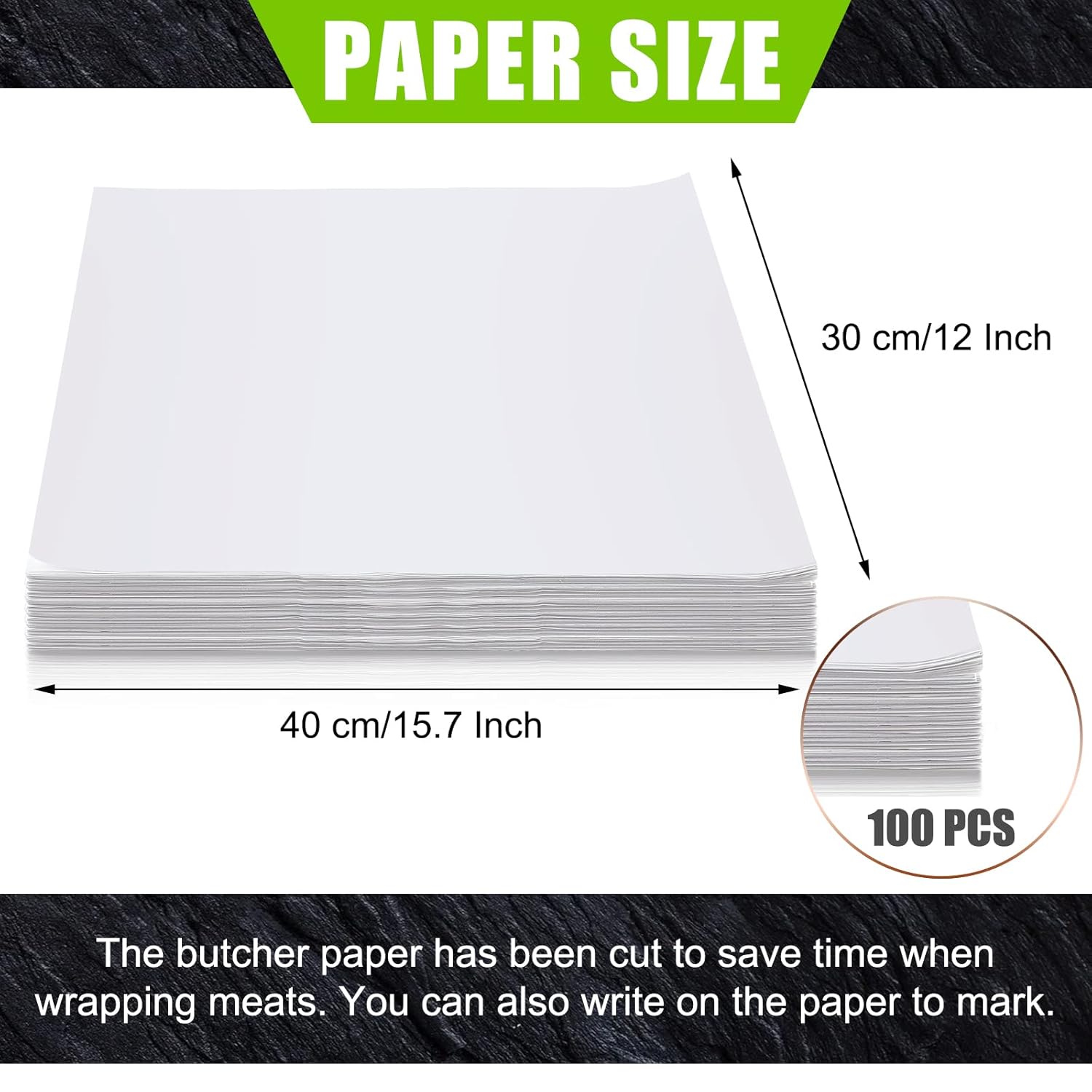 Papel de carnicero blanco para sublimación, hojas de papel de carnicero desechables, hoja cuadrada de carne, papel de carnicero precortado, sin