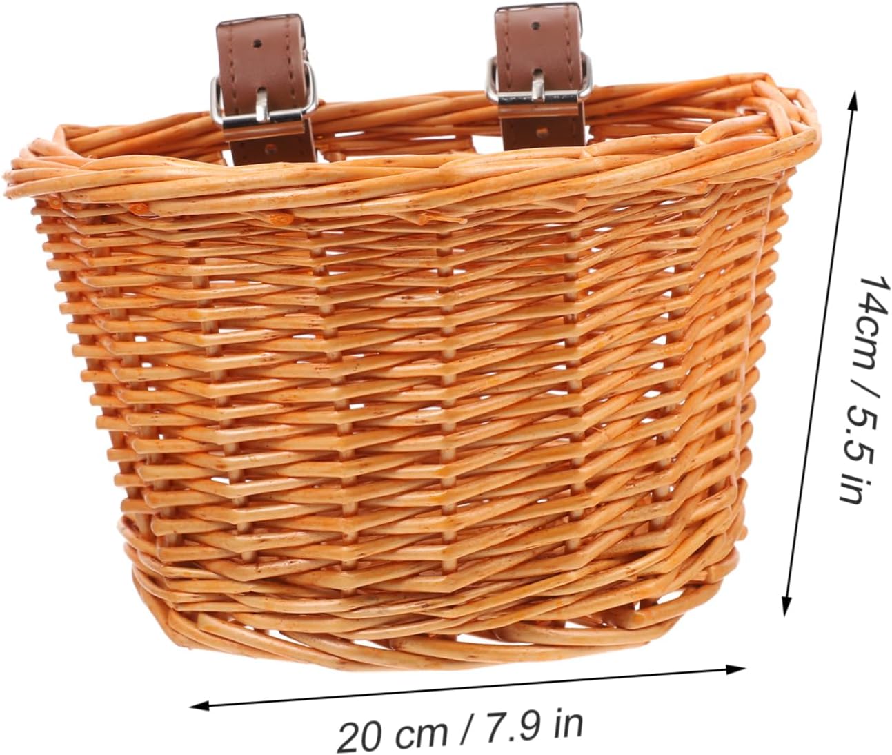 INOOMP Accesorios de bicicleta para niños, cesta de ratán, cesta delantera para bicicleta, cesta de bicicleta para niñas, cesta de mimbre tejida