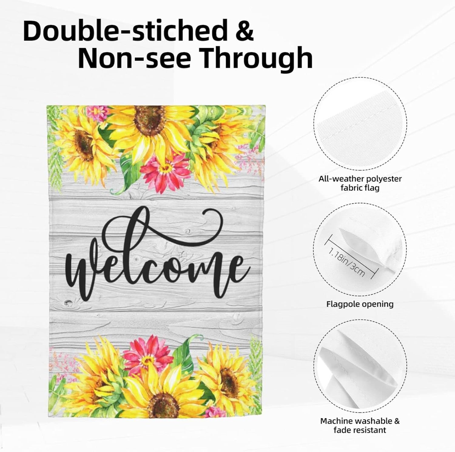 Bandera de jardín personalizada, banderas de jardín personalizadas con nombre de foto, banderas de jardín personalizadas de impresión de doble cara,