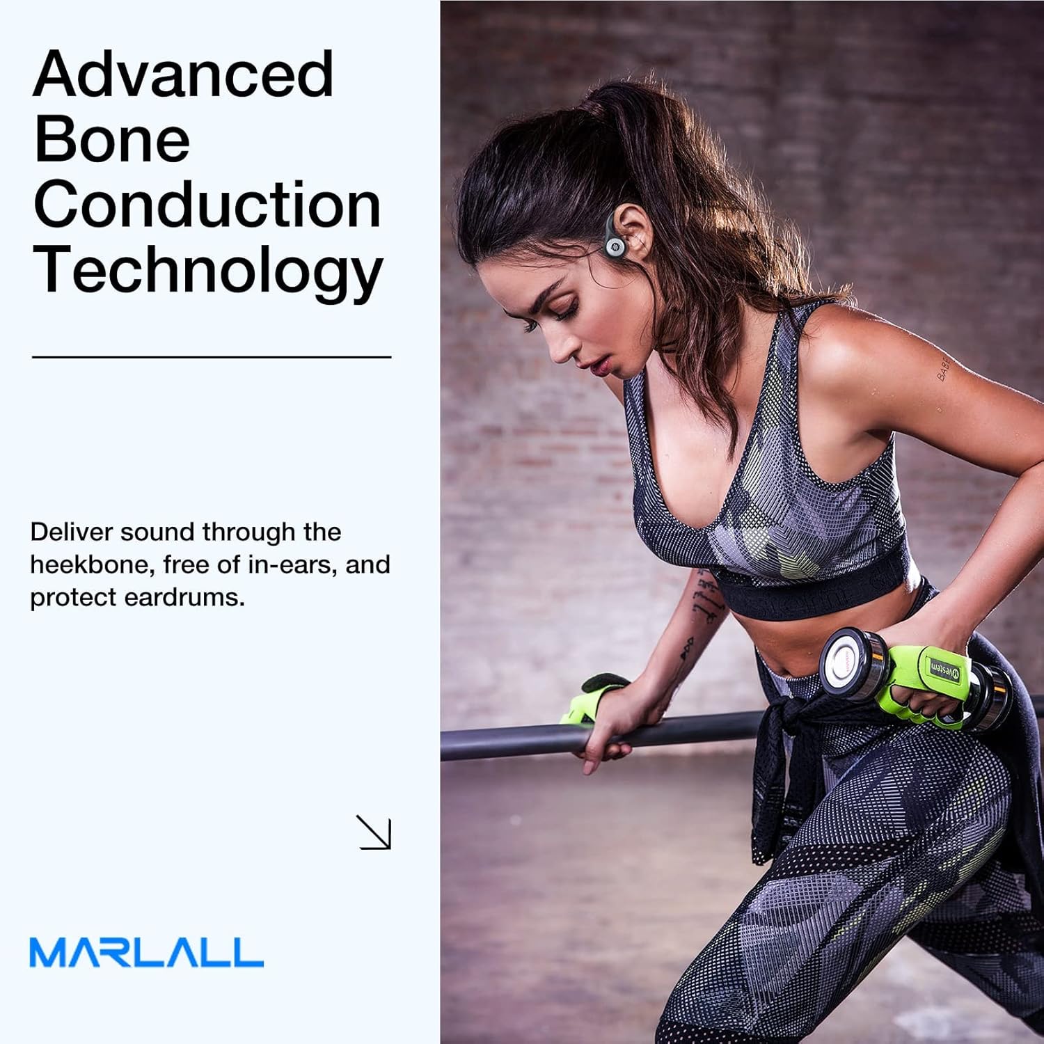 Auriculares de conducción ósea, auriculares Bluetoth de oreja abiertaAir Bone con micrófono, auriculares deportivos inalámbricos para entrenamiento,