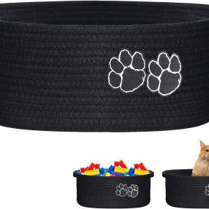 Canastas pequeñas tejidas para organizar la cesta de almacenamiento de cuerda con asa, bonita cesta de algodón para regalo de guardería, cubos de Canastas pequeñas tejidas para organizar la cesta de almacenamiento de cuerda con asa, bonita cesta de algodón para regalo de guardería, cubos de