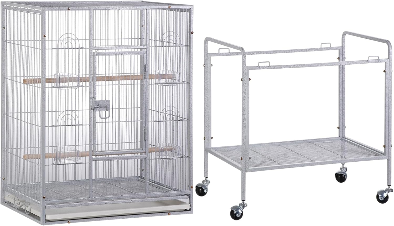 SUPER DEAL Jaula grande de hierro forjado de 53 pulgadas para cacatúas, conure, periquitos, pinzones, Budgie, Lovebird, canario, casa mediana para