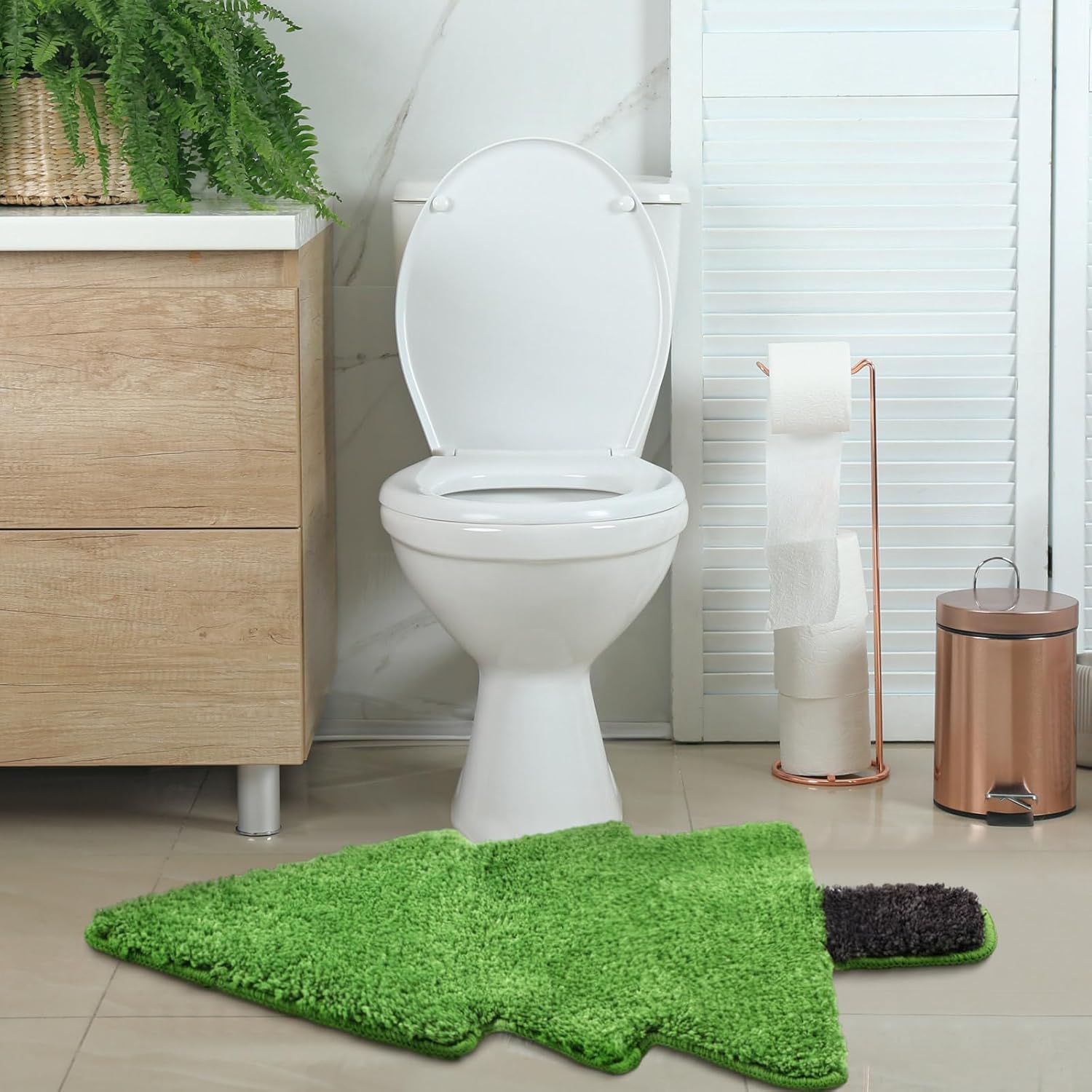 Tinideya Alfombra de baño de árbol de Navidad para niños, 28 x 20 pulgadas, tapete de baño para bañera, árbol de Navidad, tapete de baño verde,