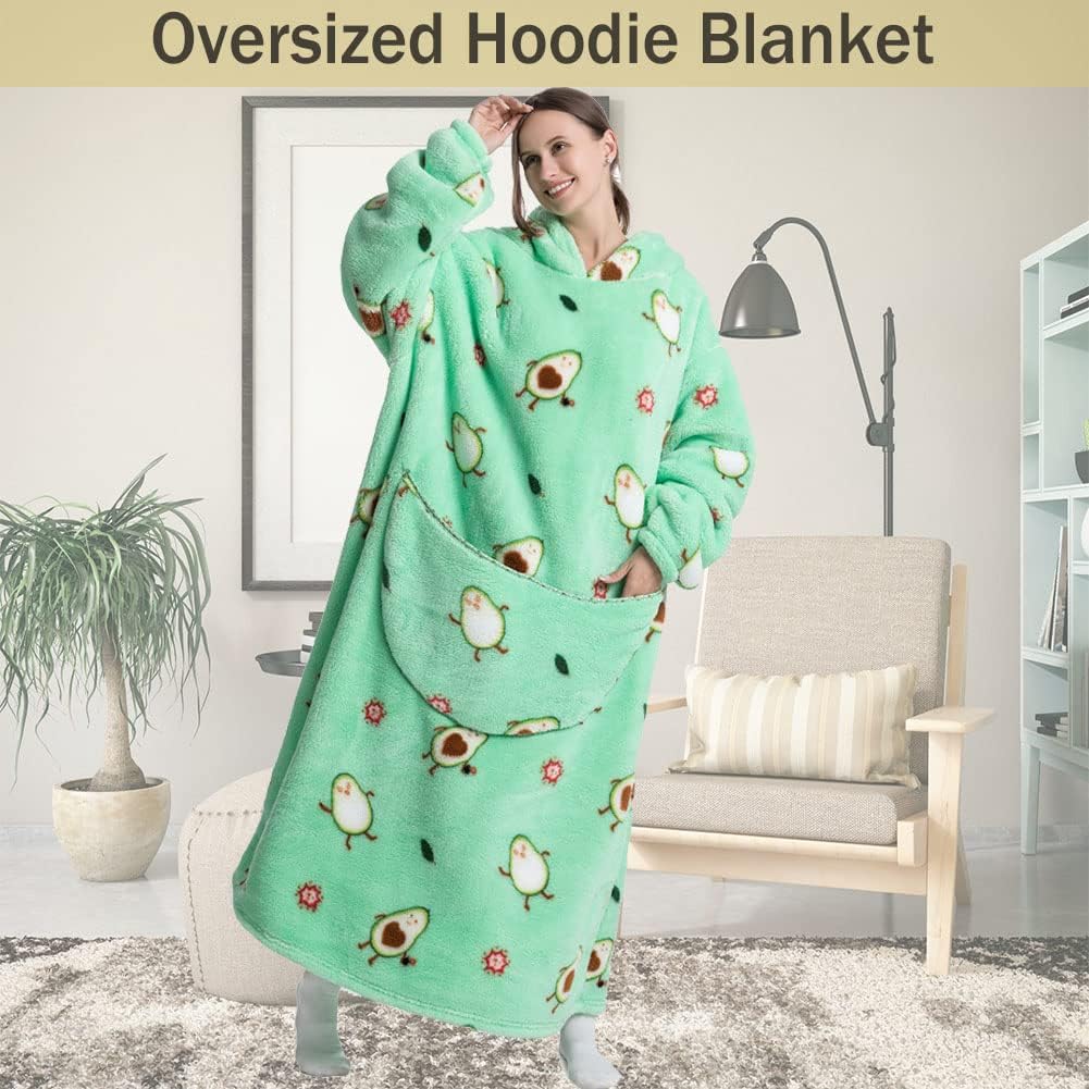 Très Chic Mailanda Manta con capucha para mujer, sudadera acogedora de gran tamaño con bolsillos gigantes para adultos y hombres