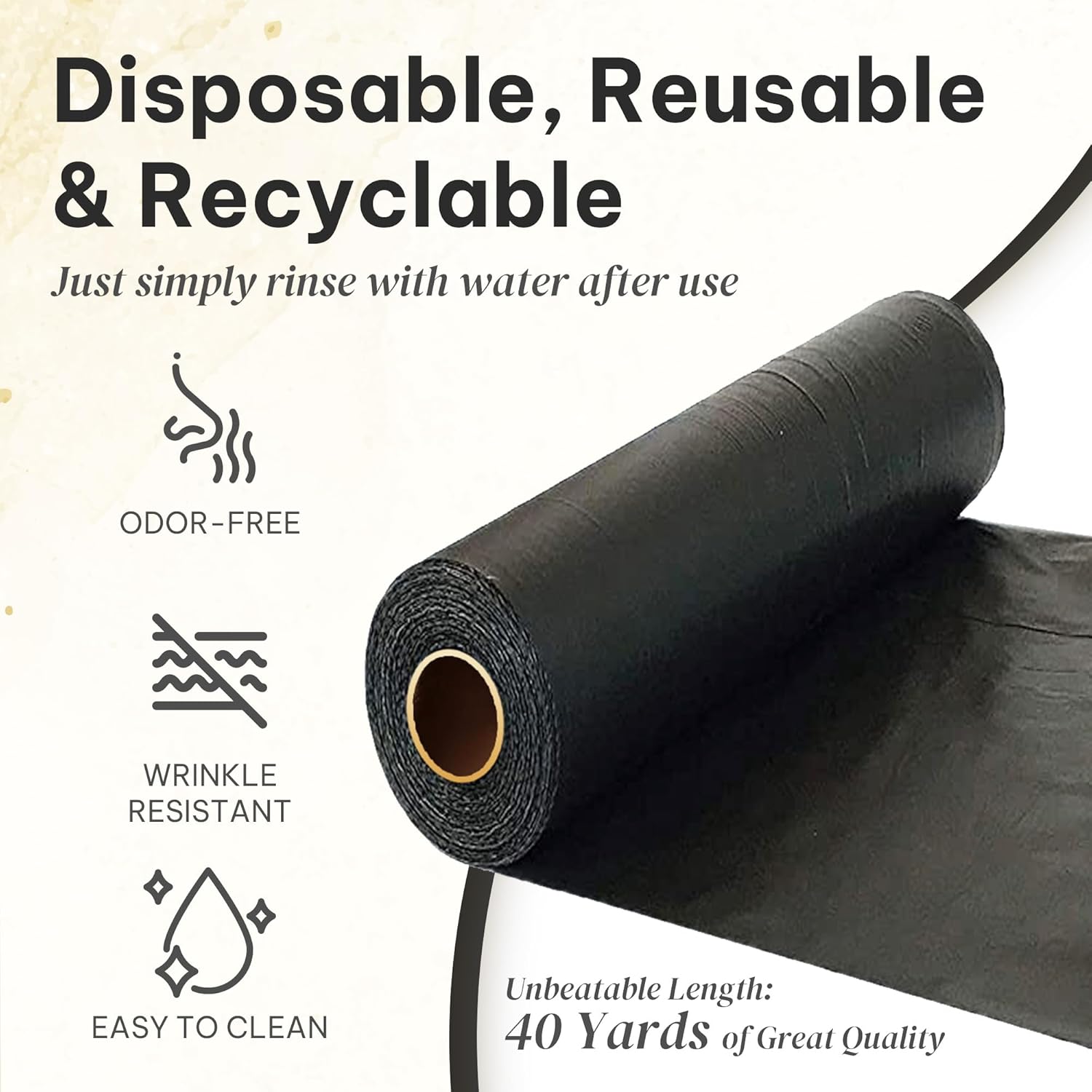 Rollo de plástico multiusos con autocortador, alternativa al mantel regular, mantel desechable, mantel de plástico, 54 pulgadas x 120 pies (40
