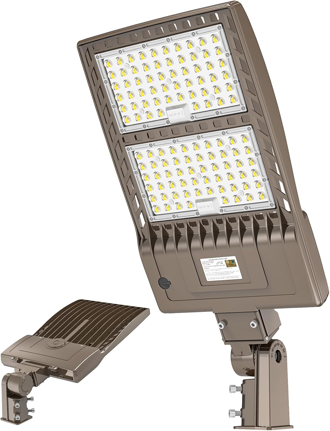 Luz LED de estacionamiento de 400 W, del anochecer al amanecer, 60,000 lm, DLC ETL listado de grado industrial LED caja de zapatos de