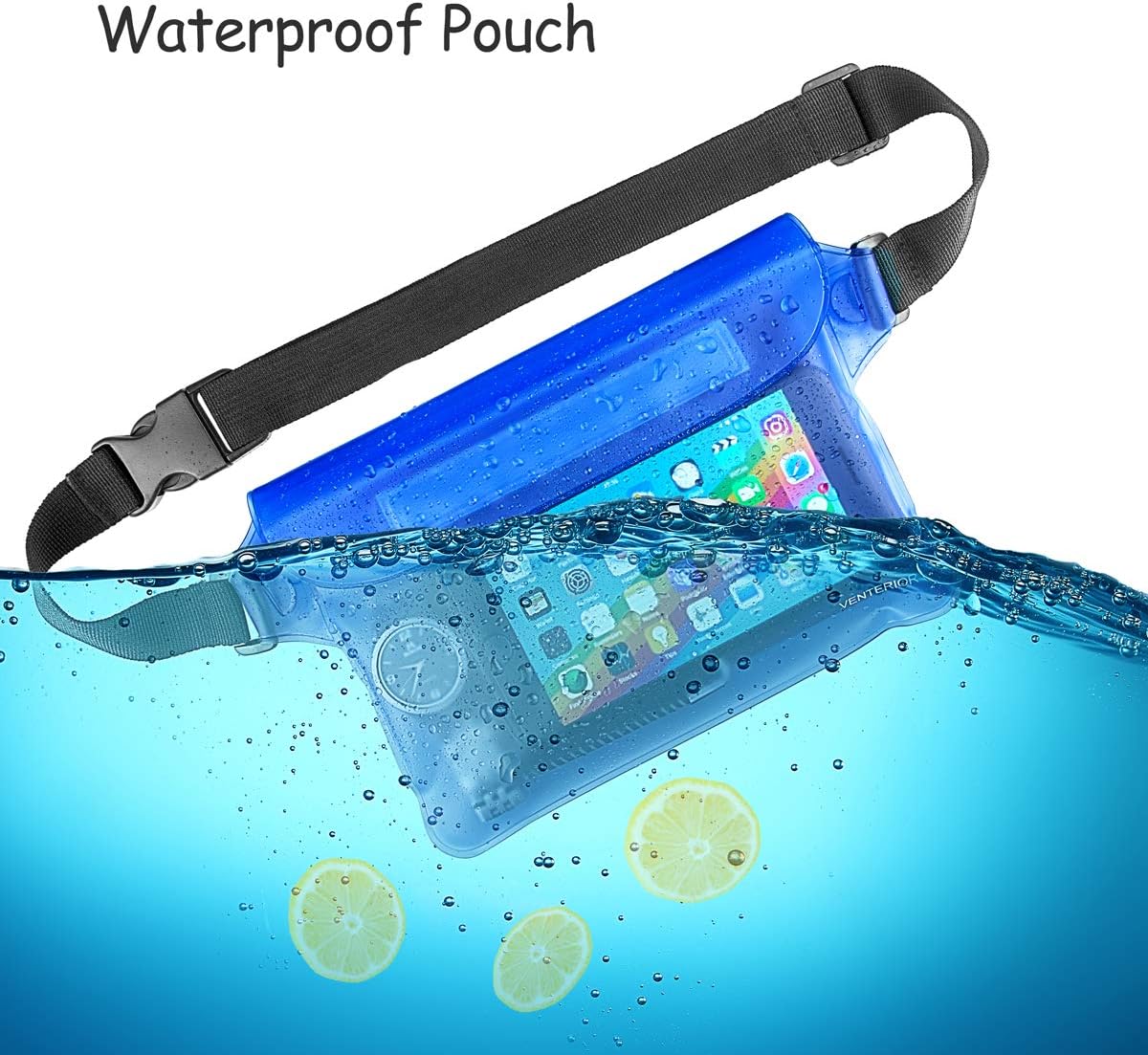 Riñonera impermeable paquete de 2  Accesorios de playa Bolsa seca Riñonera impermeable para natación, esnórquel, vela, kayak, playa, piscina,