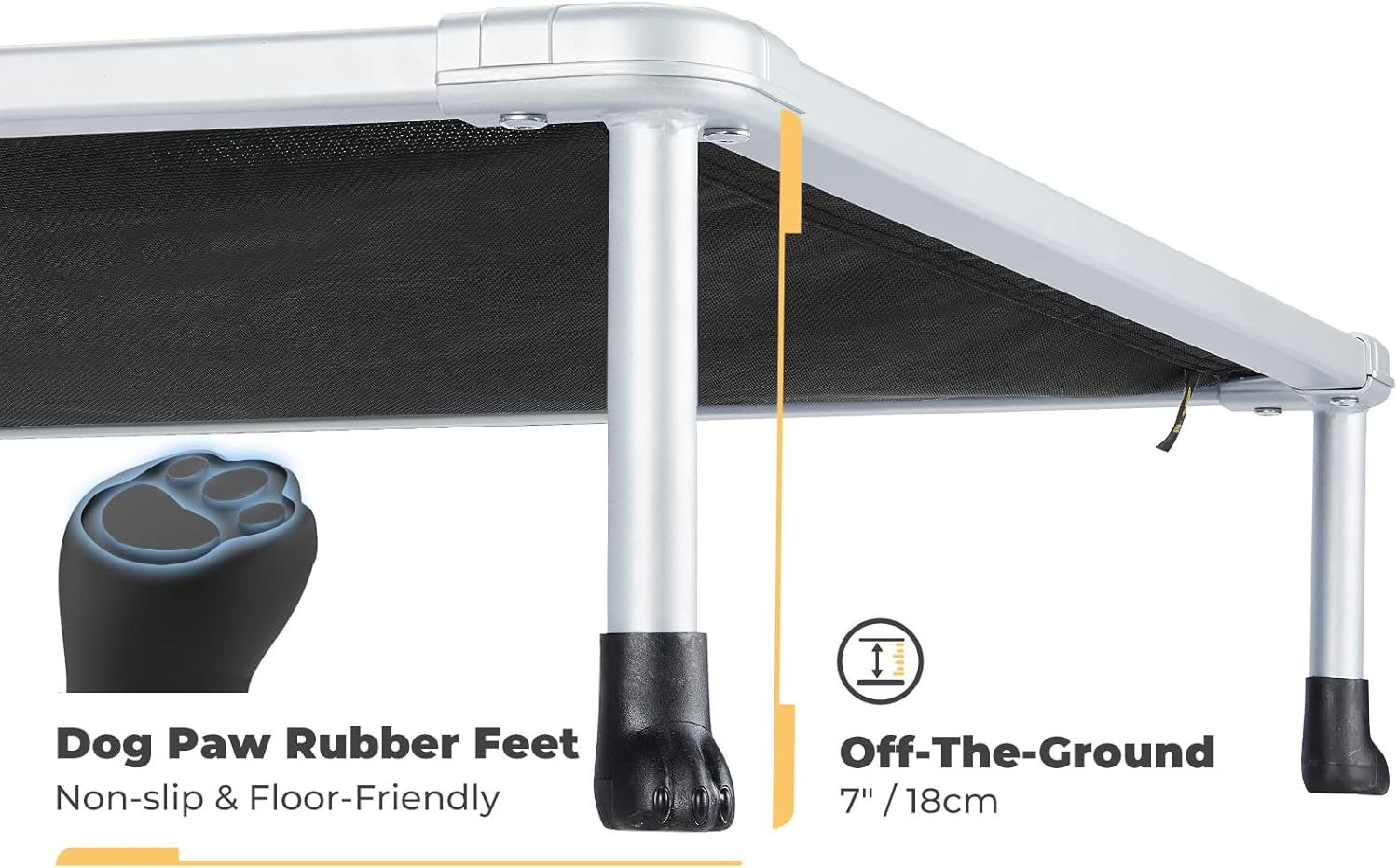 Veehoo – Cama elevada tipo catre para perros grandes, refrescante, a prueba de mordiscos, lavable y con patas antideslizantes, para interiores y