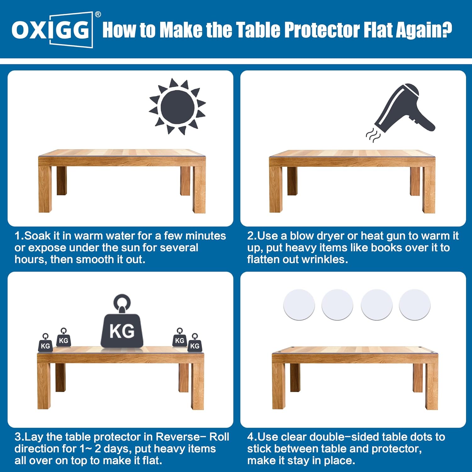 Protector transparente para mesa, 36 x 60 pulgadas, 0.059 in de grosor, protector de mesa rectangular para mesa de comedor, mesita de noche,