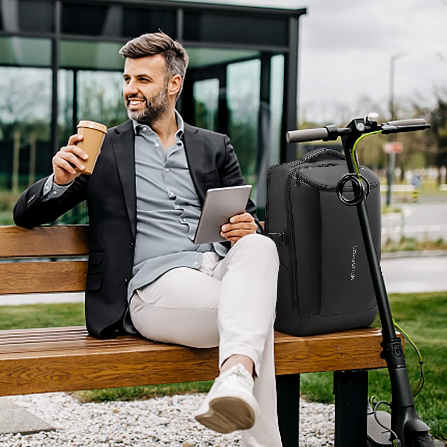 Mochila de negocios para hombres, mochila impermeable con puerto de carga USB, mochila tecnológica para el trabajo y la universidad, mochila de