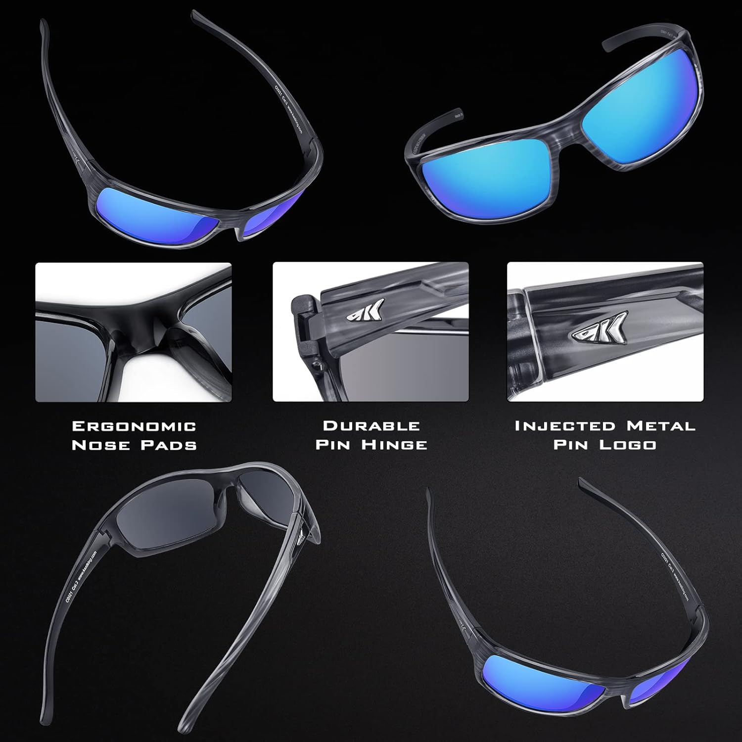 KastKing Kateel Lentes de sol deportivos, polarizados, para hombres y mujeres, ideales para conducir, pesca, ciclismo y correr, protección