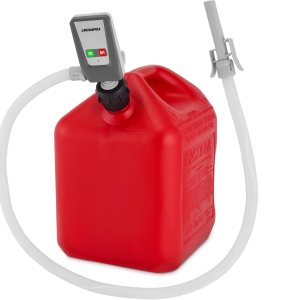 Bomba automática de transferencia de combustible con parada automática, 3 adaptadores de latas para latas de todos los tamaños, manguera extra Bomba automática de transferencia de combustible con parada automática, 3 adaptadores de latas para latas de todos los tamaños, manguera extra