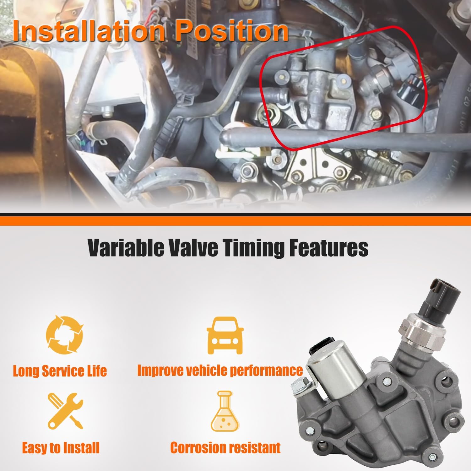 Solenoide de sincronización de válvula variable (VVT) del motor de admisión y escape para Honda Accord 2005-2008, para Honda Odyssey, Honda pilot